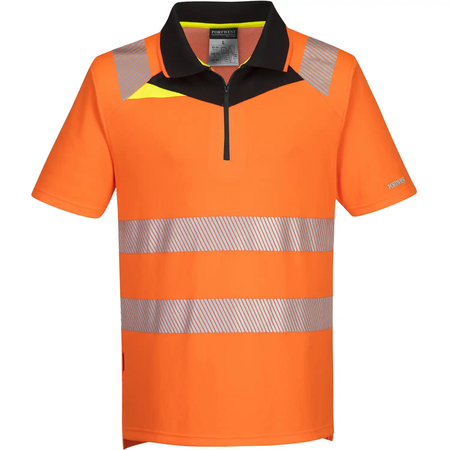 Warnschutz Polo-Shirt "DX412" DX4 in orange/schwarz, S - Bild 1