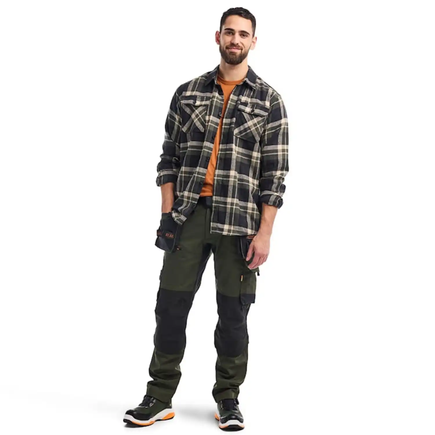 Flanellhemd "STRIKER" in waldgrün/schwarz, 3XL - Thumbnail 5