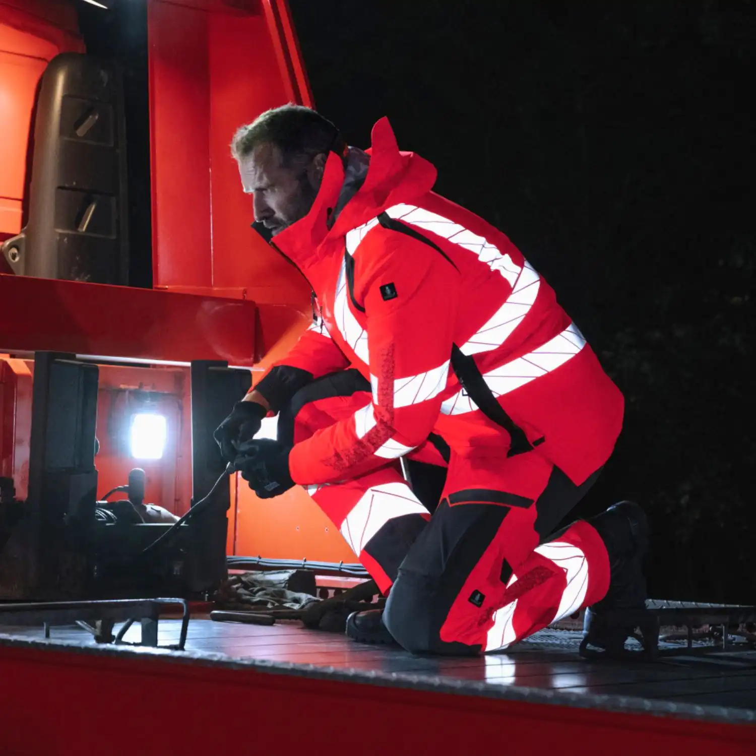 Warnschutz Winterjacke "ACCELERATE SAFE" in rot/dunkelanthrazit, XL - Thumbnail 5