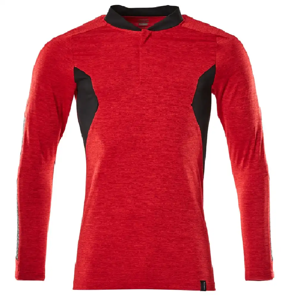 Langarm-Poloshirt COOLMAX® Pro "ACCELERATE" in verkehrsrot/schwarz, XS - Bild 1