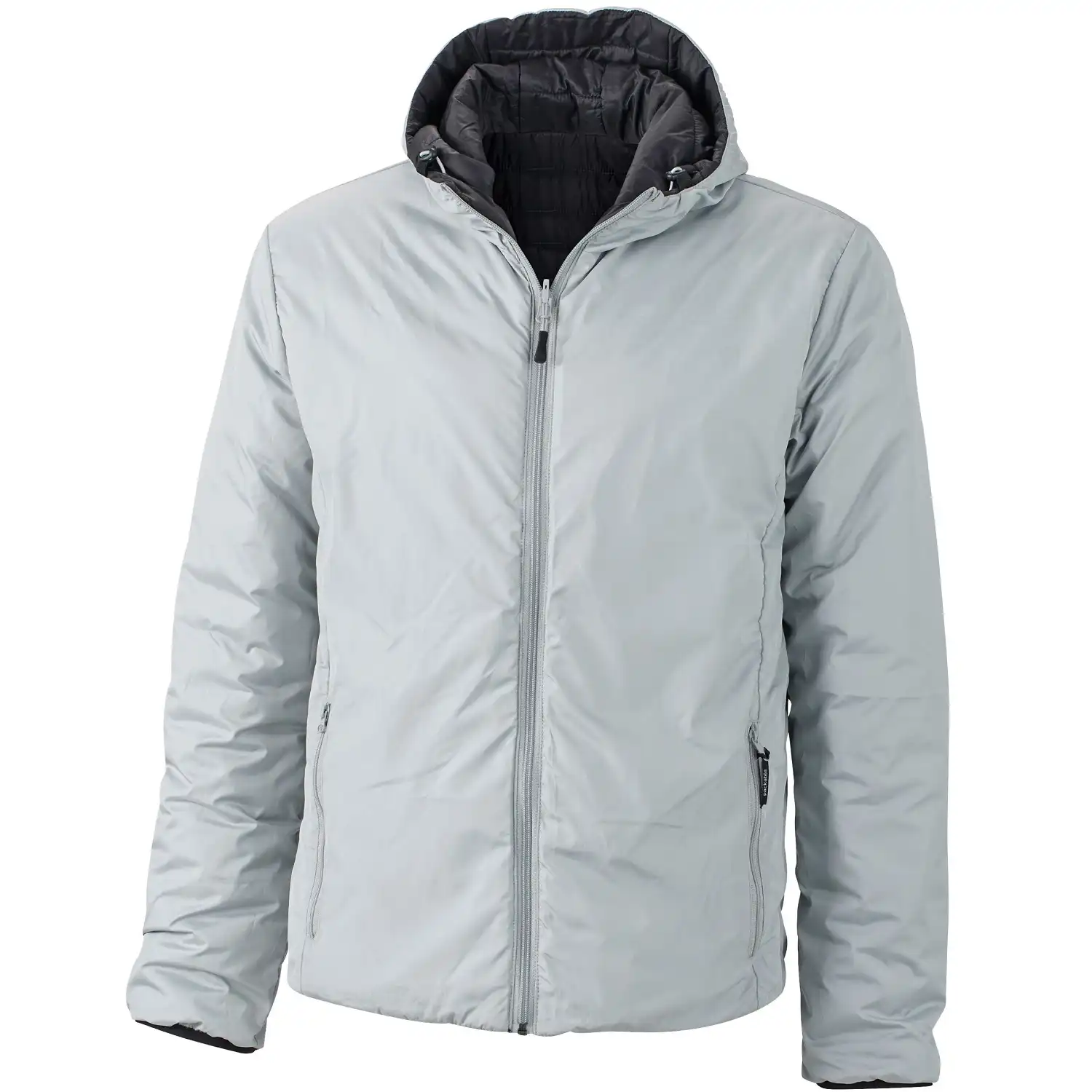 Wende-Steppjacke "JN1092" in black/silver, L - Thumbnail 2