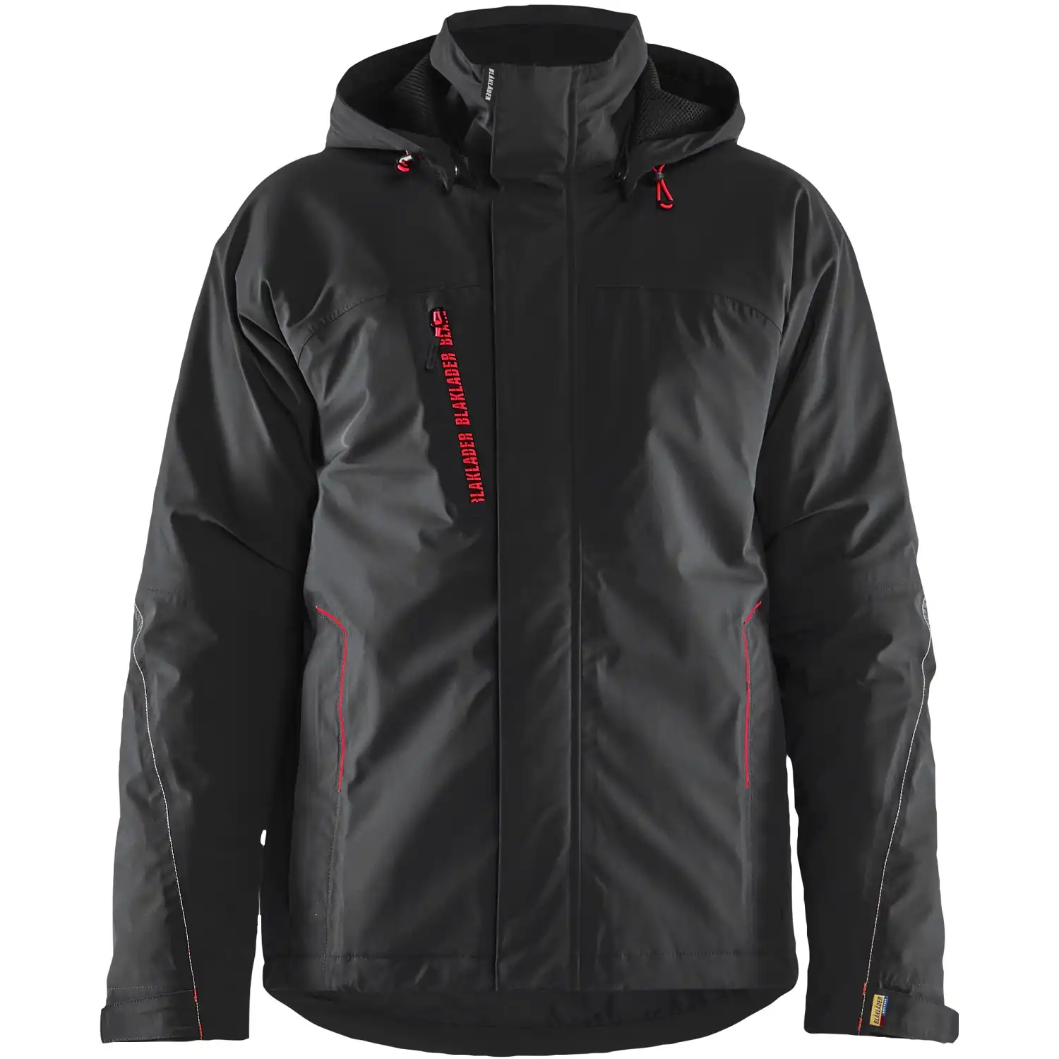 Stretch Winterjacke "4484" in schwarz/rot, S - Thumbnail 1