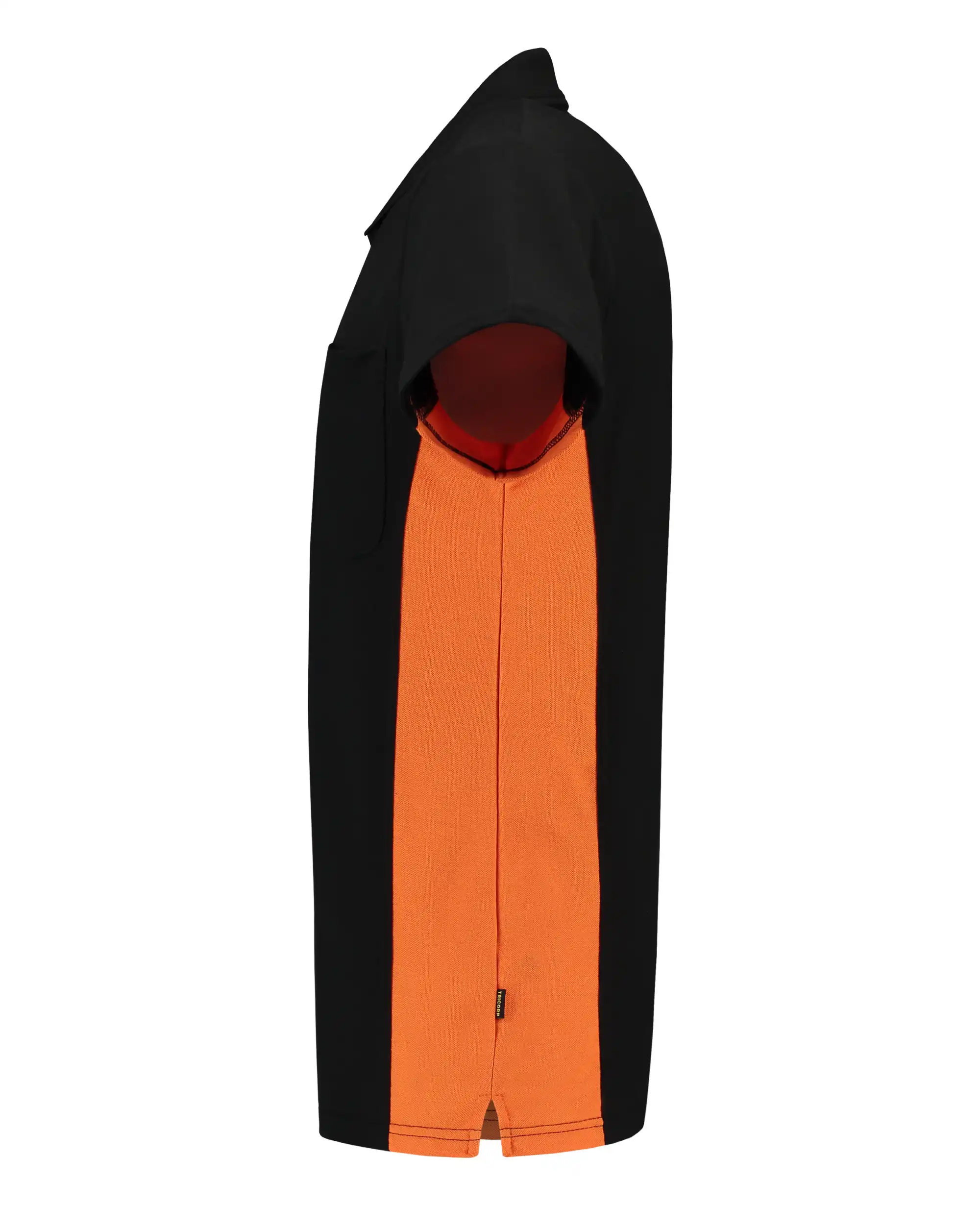 Pocket Polo-Shirt Bicolor "202002" Workwear in black/orange, XS - Thumbnail 3