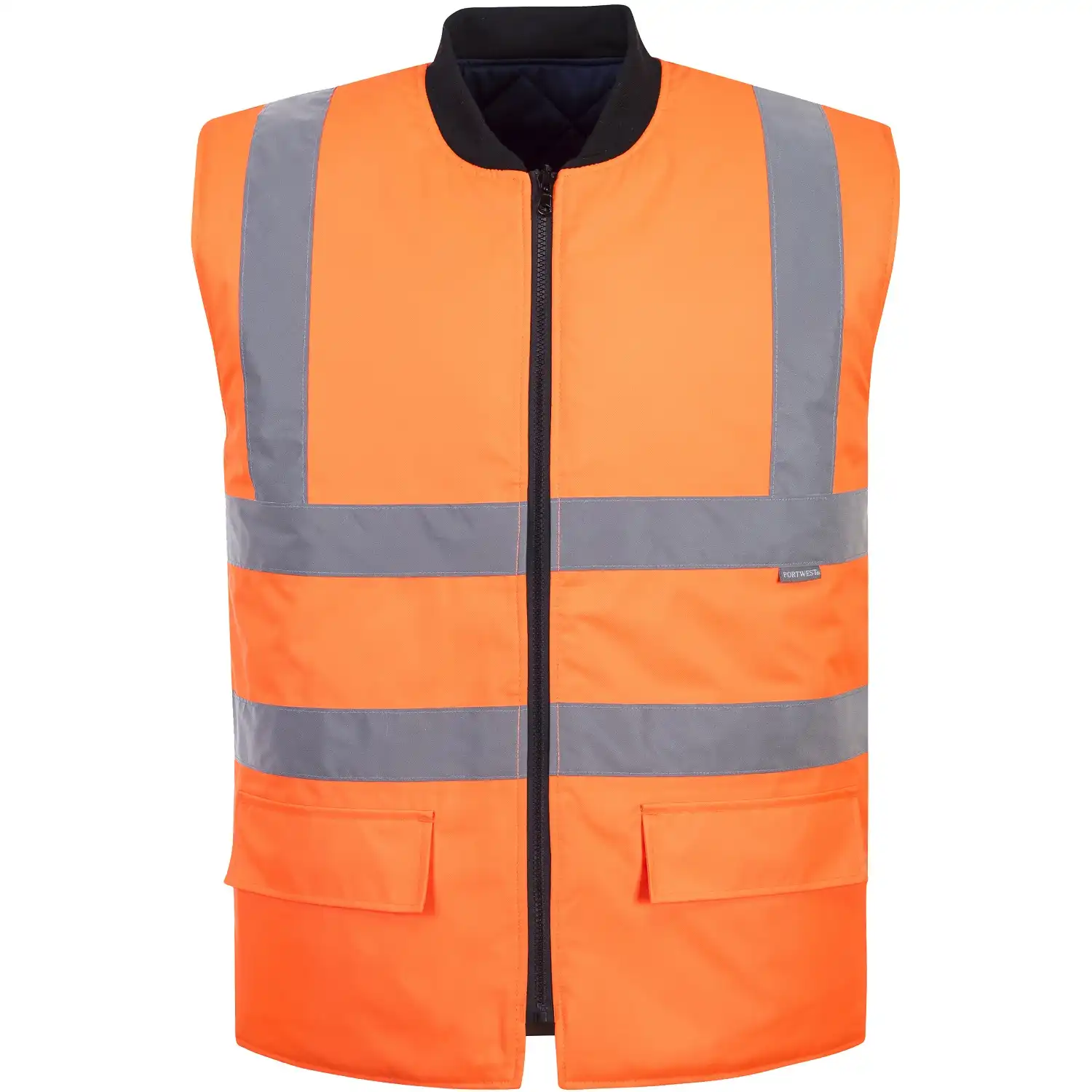 Warnschutz Wende-Steppweste "S469" in Orange, L - Thumbnail 1