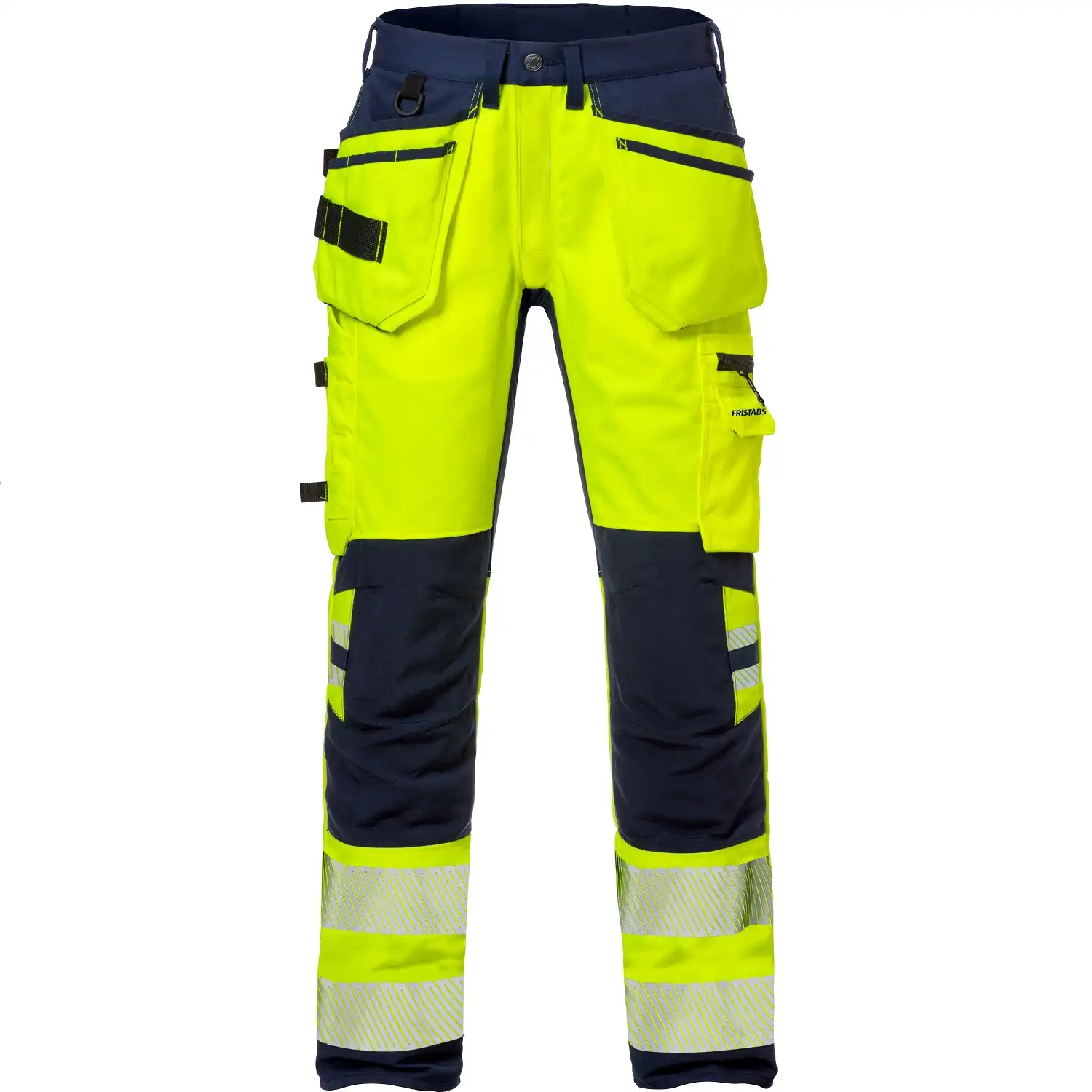 Warnschutz Stretch Handwerkerhose "2707 PLU" Stiby Kl. 2 in gelb/marine, C52 - Thumbnail 1