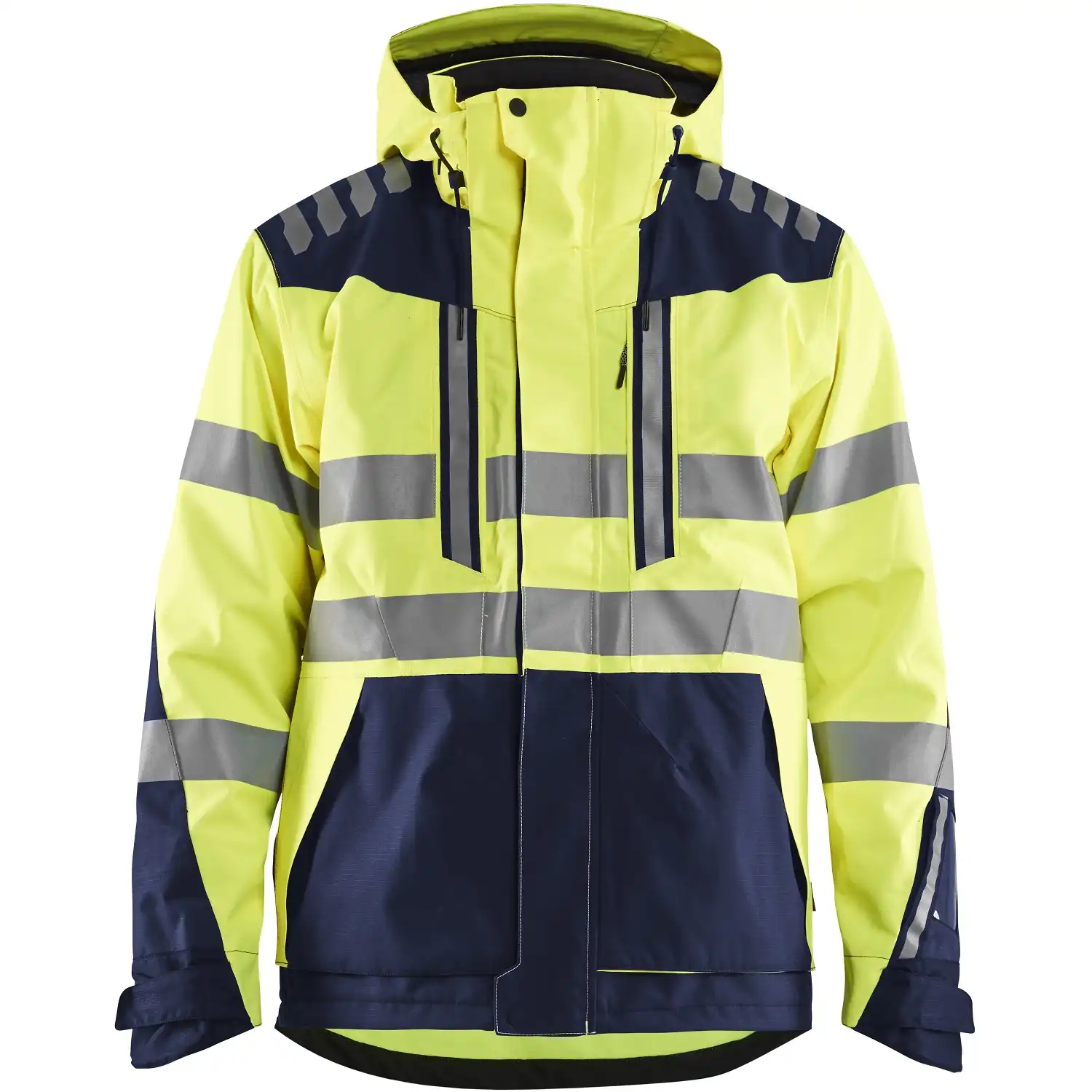 Warnschutz Regenjacke "4496" in gelb/marine, 3XL - Thumbnail 1