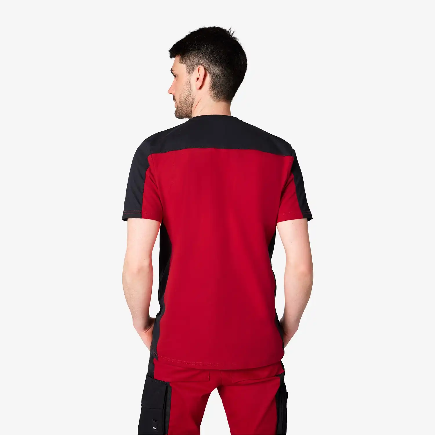 T-Shirt zweifarbig "MARC" in rot/schwarz, L - Thumbnail 2