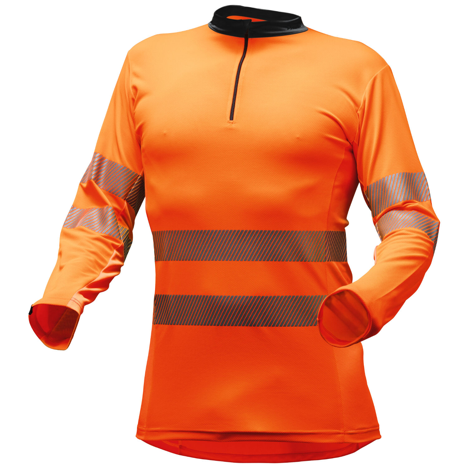 Funktionsshirt langarm "ZIPP-NECK" in leuchtorange, XS - Thumbnail 1