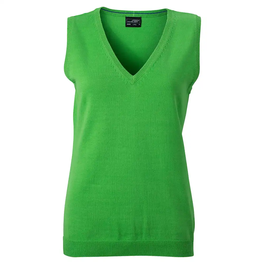 Damen V-Neck Pullunder "JN656" in green, S - Bild 1