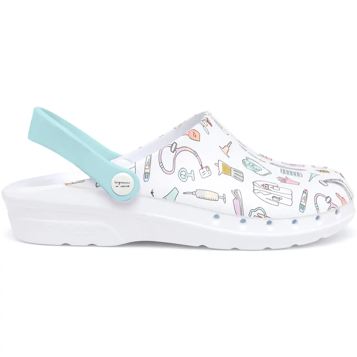 Damen Clogs "ODEN+ PRINT" aquamarine in 37 - Thumbnail 3