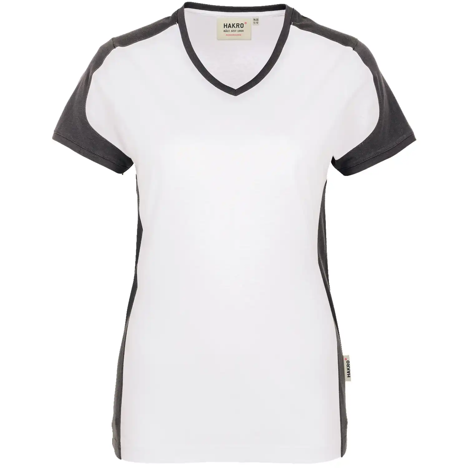 Damen V-Shirt "CONTRAST PERFORMANCE" 190 in L, Weiß - Bild 1