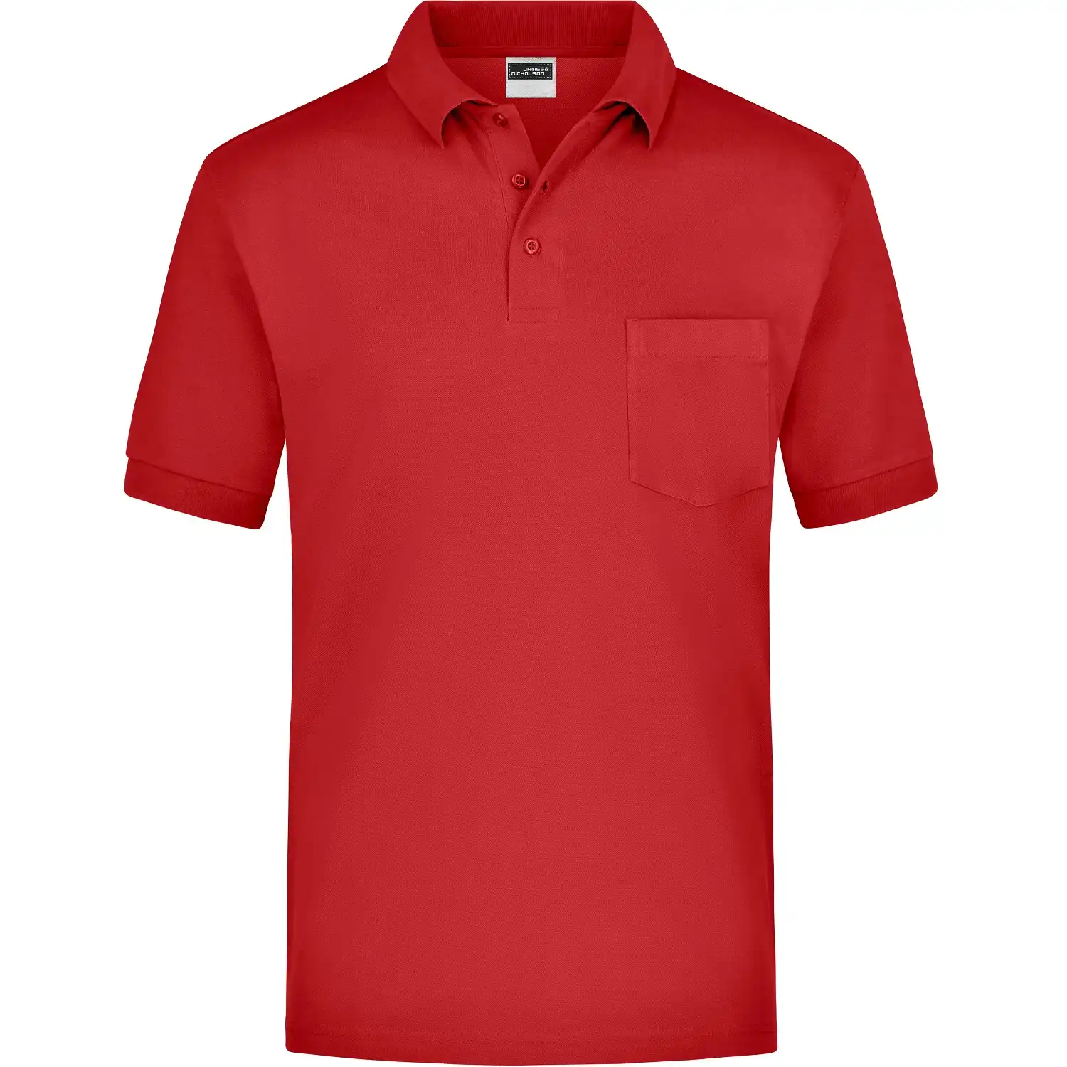 Polo-Shirt Piqué Pocket "JN026" in red, 3XL - Thumbnail 1