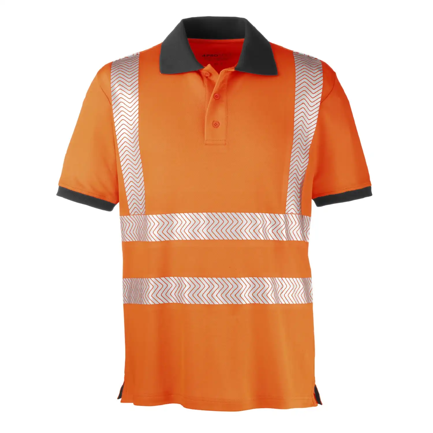 Wanschutz-Poloshirt "ORLANDO" UV-Schutz in orange/grau, L - Thumbnail 1