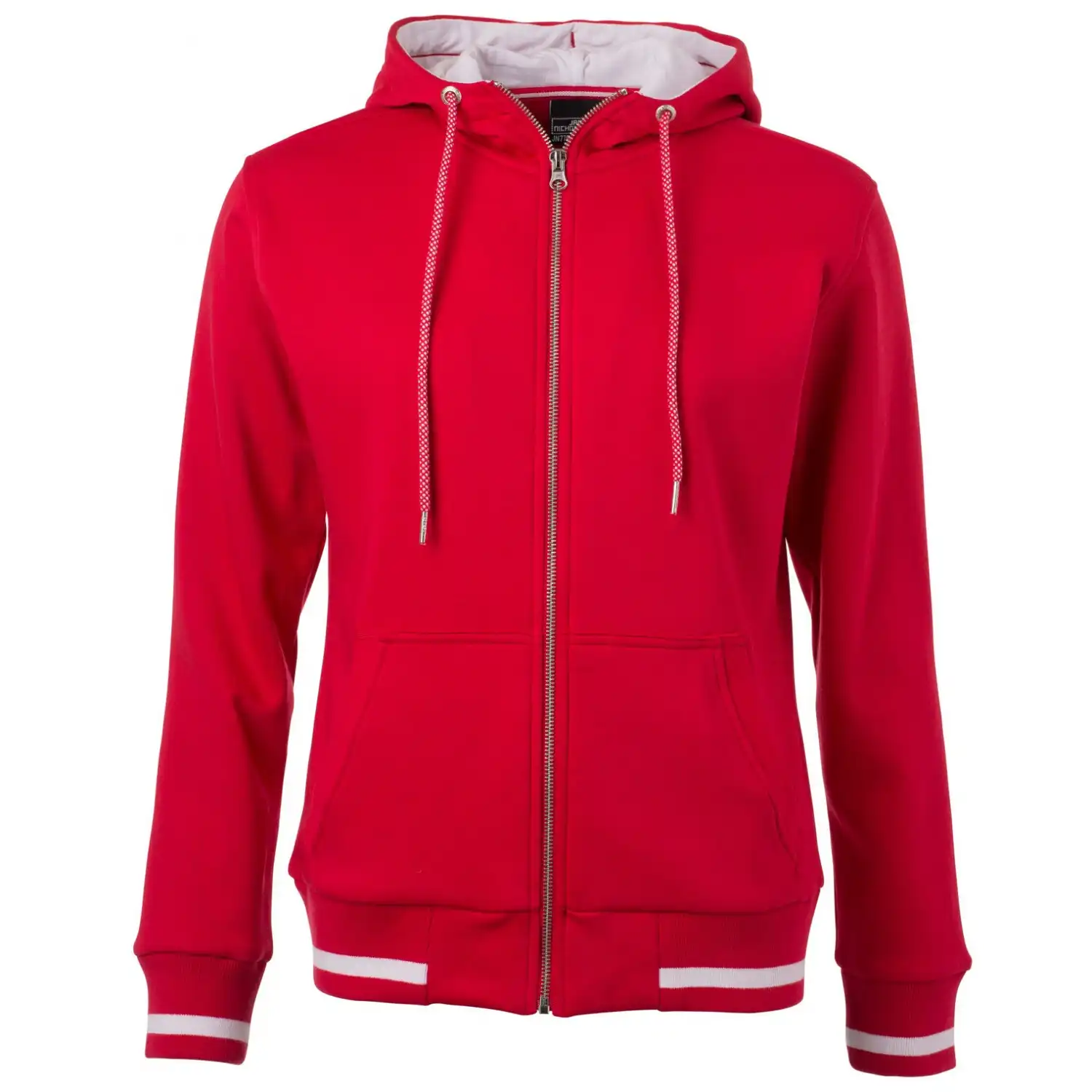 Damen Kapuzen-Sweatjacke "JN775" in red/white, XL - Thumbnail 1