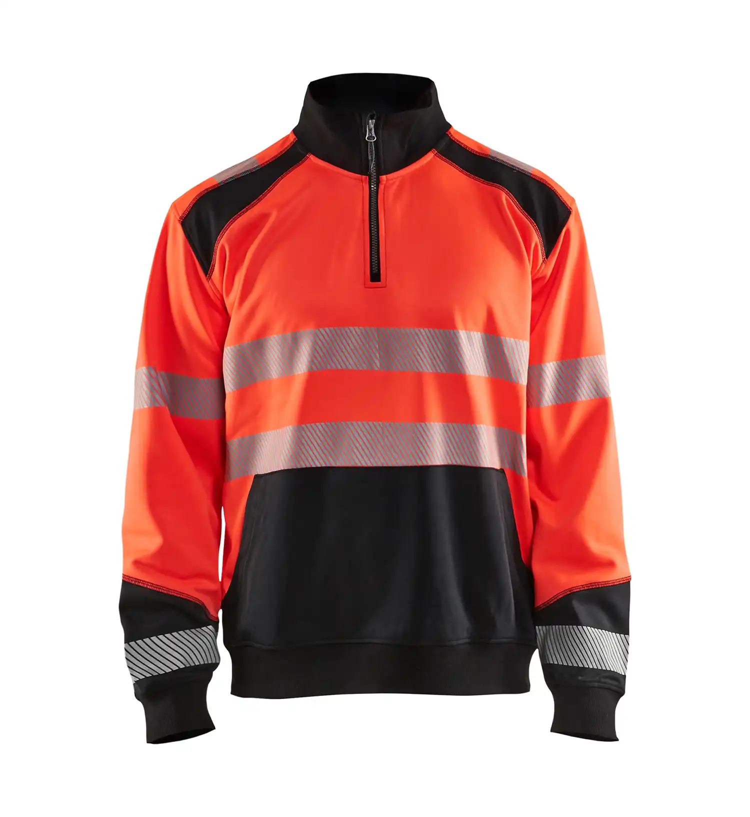 Warnschutz Zip-Sweatshirt "3556" in rot/schwarz, 3XL - Thumbnail 1