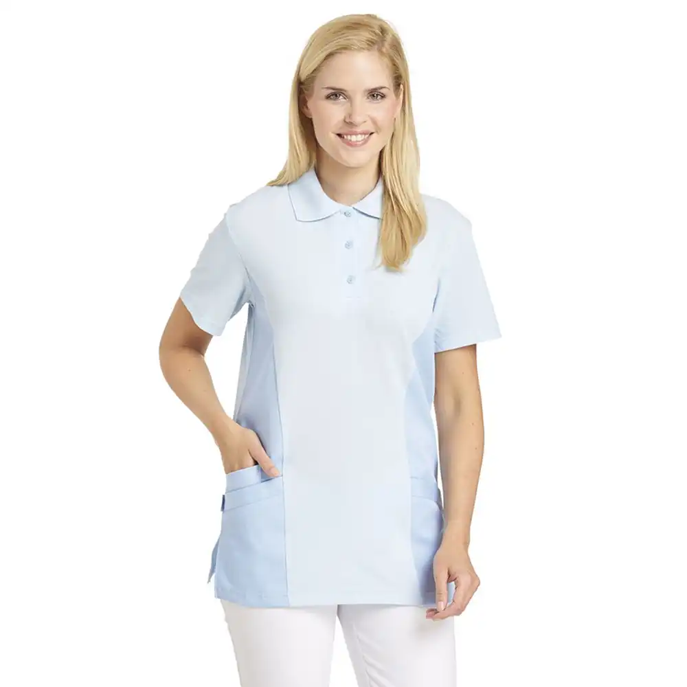 Damen-Poloshirt Halbarm "08/2546" in hellblau, L - Bild 1