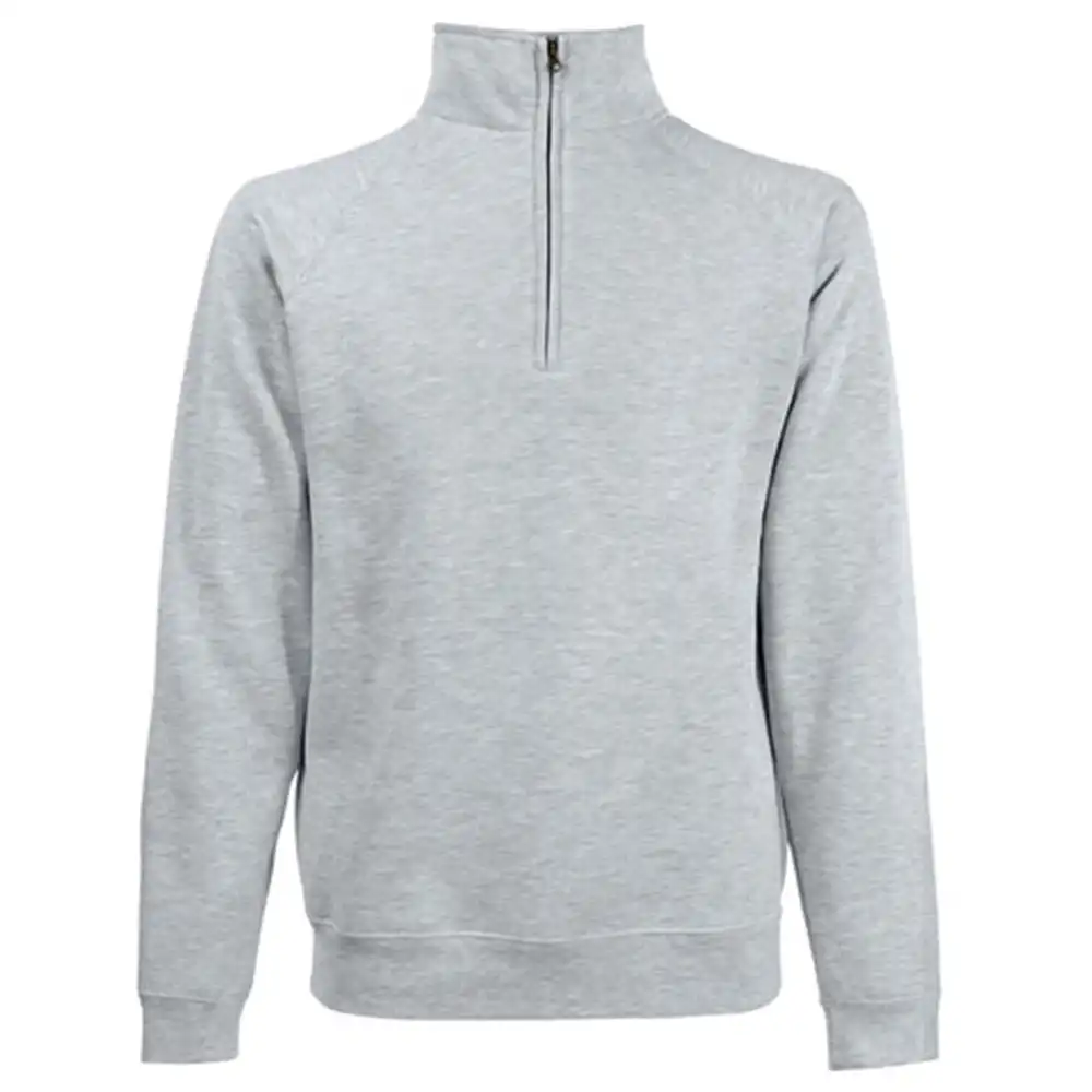 Zip-Sweatshirt "F382" Premium Raglan in heather grey, L - Bild 1