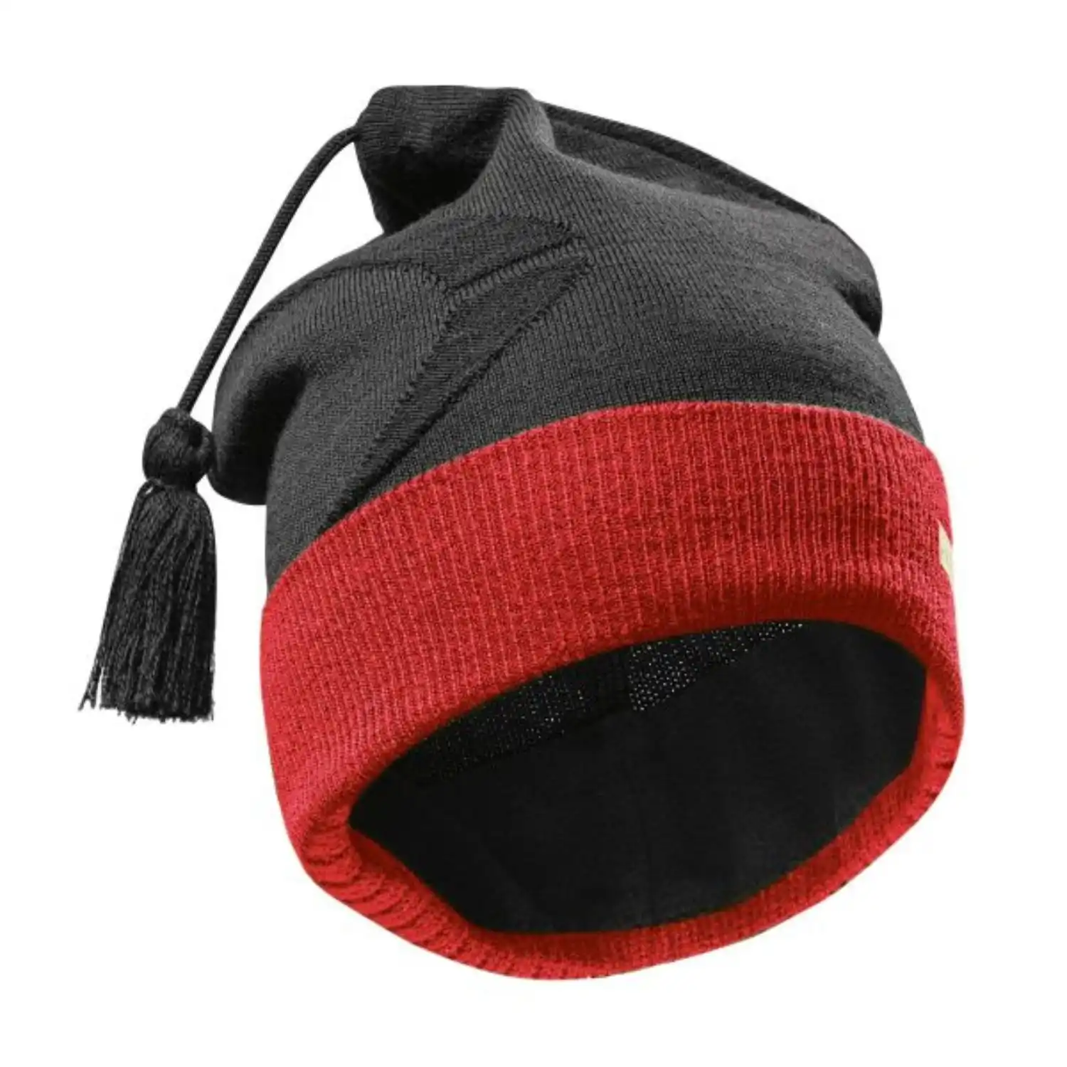 Merino Thermolite Funktionszipfelmütze in schwarz/rot - Bild 1