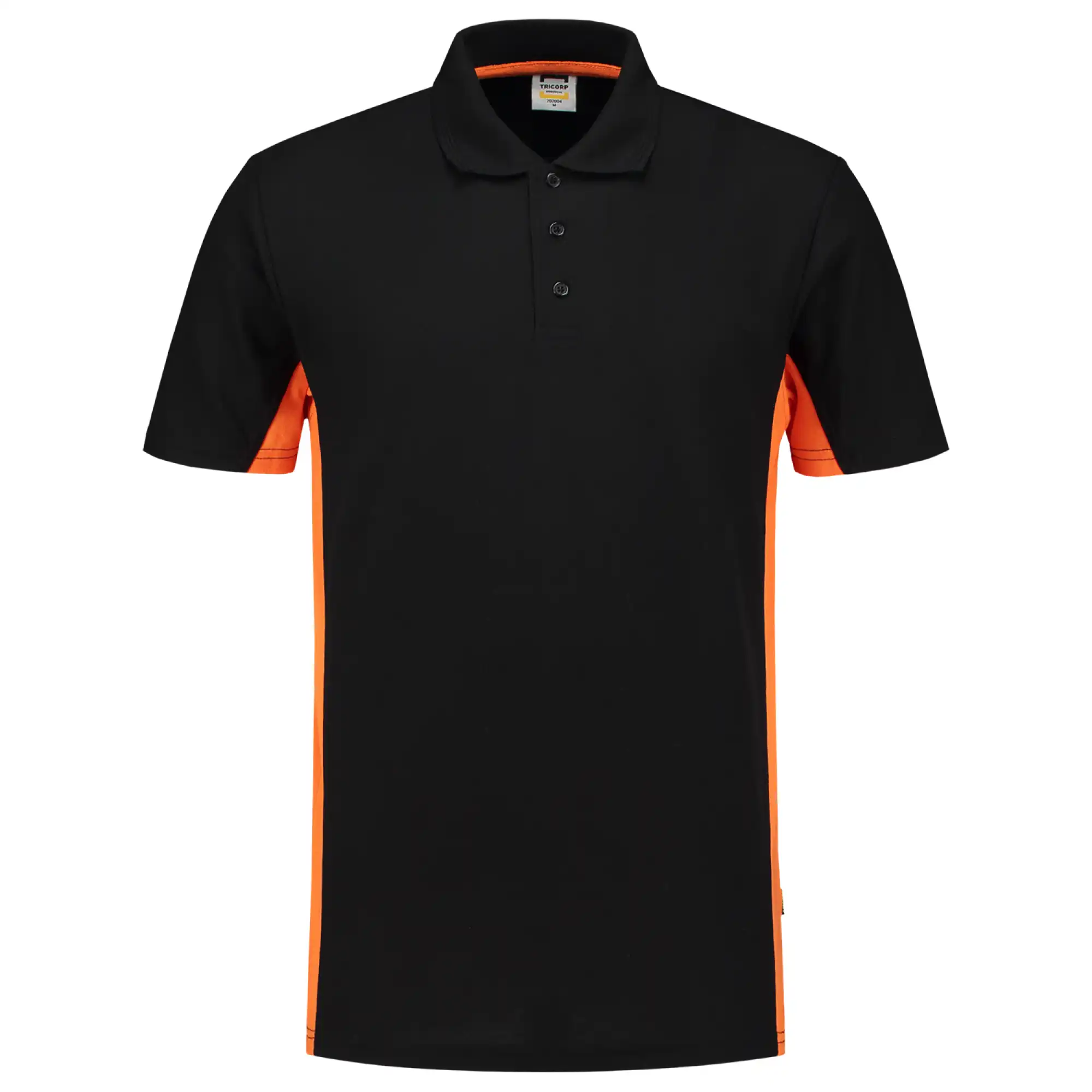 Polo-Shirt Bicolor "202004" Workwear in black/orange, M - Thumbnail 1