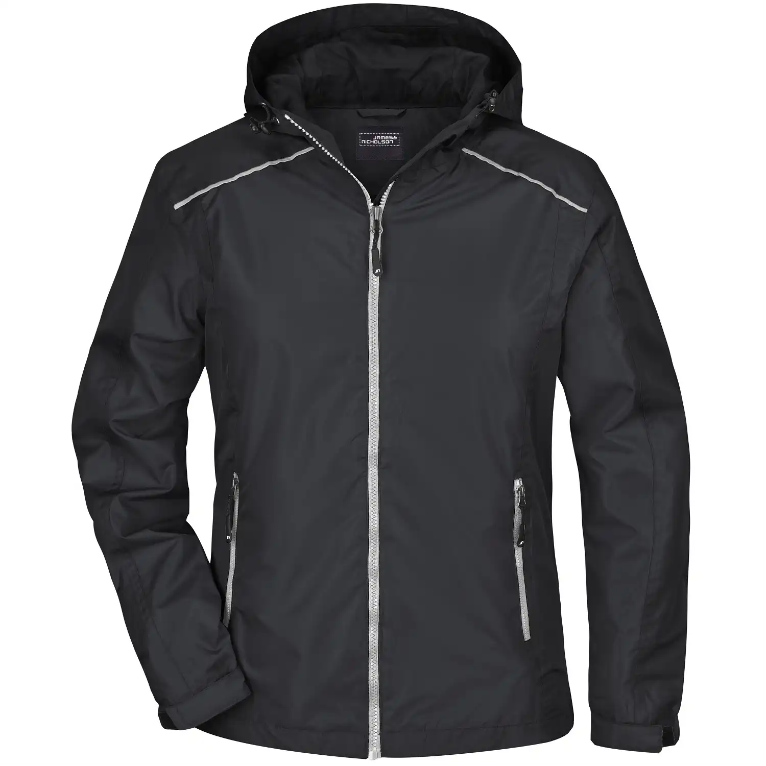 Damen Regenjacke "JN1117" in black/silver, M - Bild 1