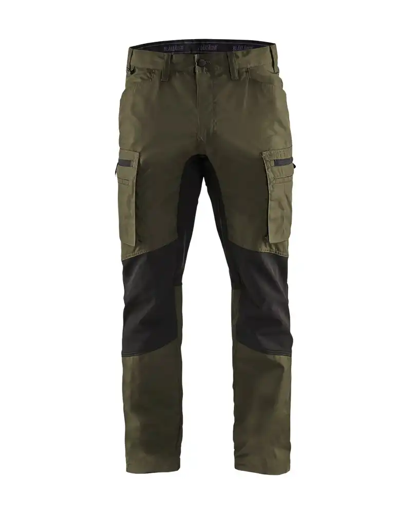 Service Bundhose "1459-1845" 166 g/m² in armygrün/schwarz, 50 - Thumbnail 1