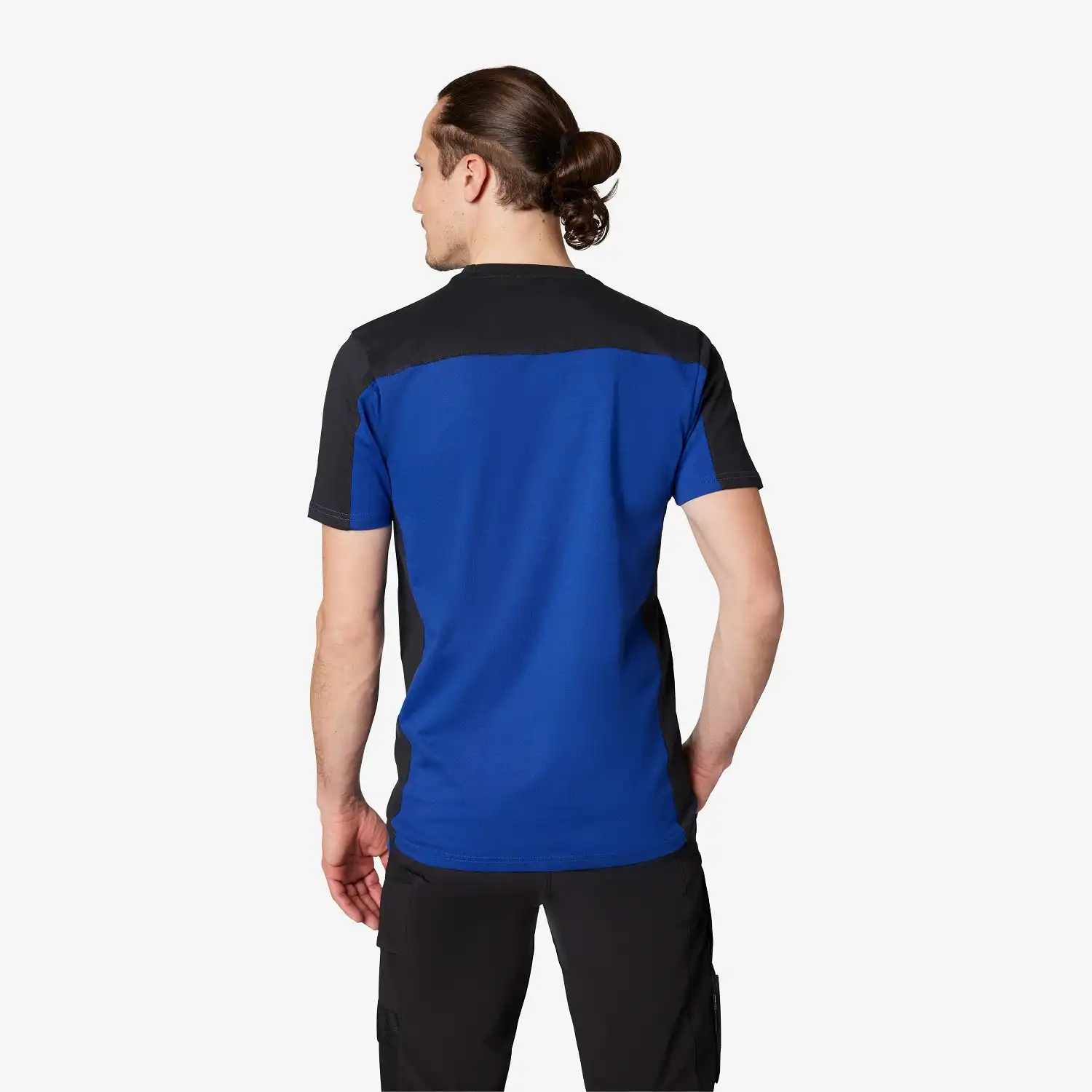 T-Shirt zweifarbig "MARC" in royalblau/schwarz, L - Thumbnail 2