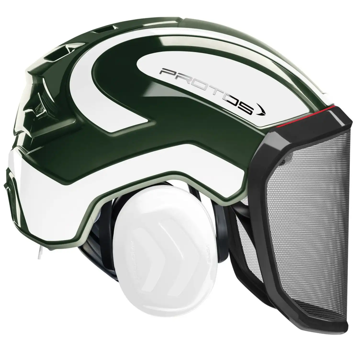 Forstschutzhelm "Integral Forest" grobes Visier G16 in oliv/weißreflex - Bild 1