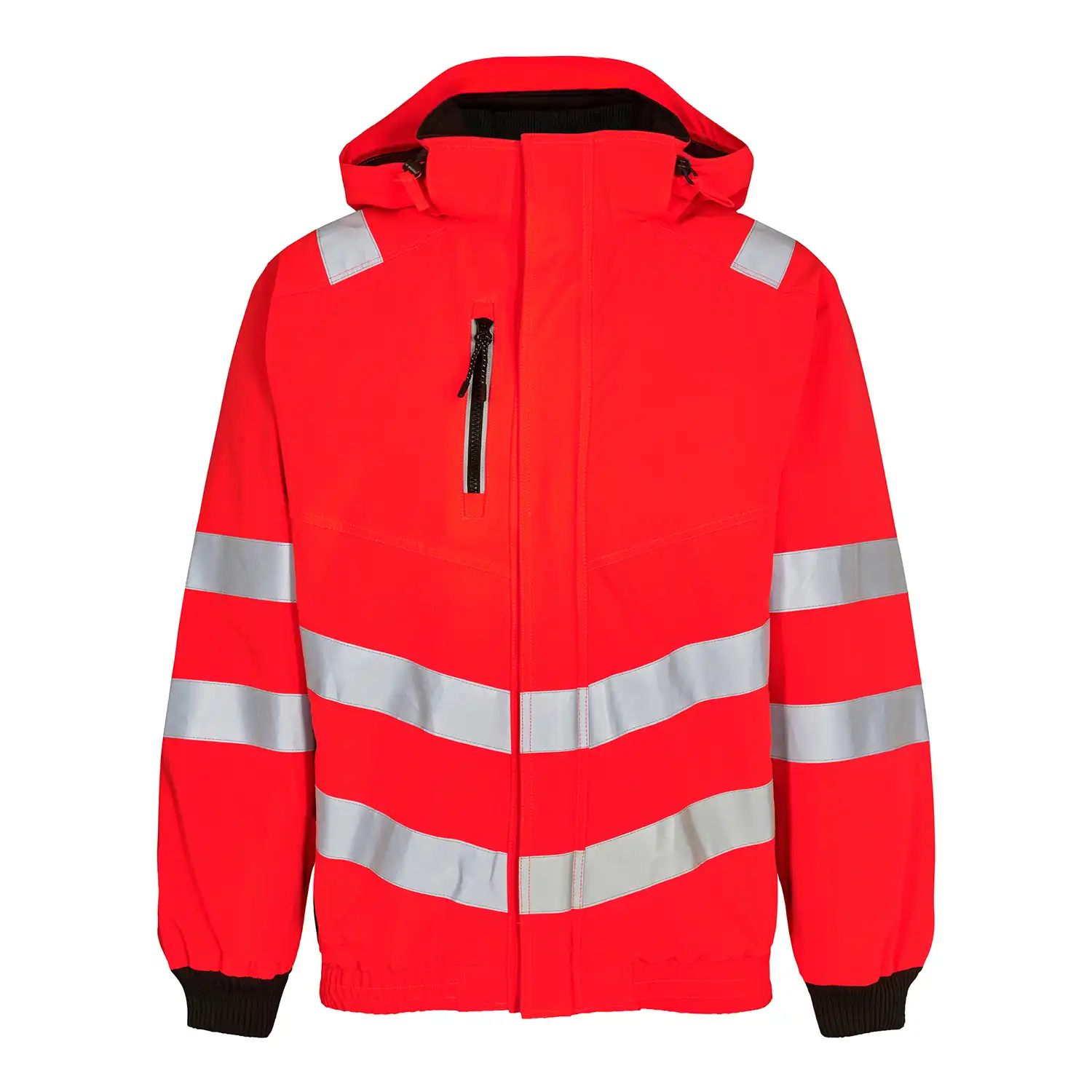 Warnschutz Regenjacke "1246-930" Safety Kl. 3 in rot/schwarz, XL - Thumbnail 1