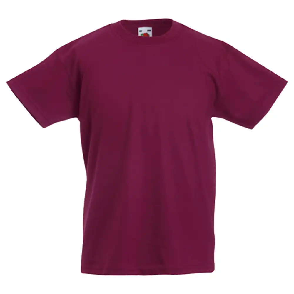 Kinder T-Shirt "F140K" 100% Baumwolle Valueweight in burgundy, 116 - Thumbnail 1