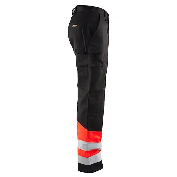 Warnschutz Bundhose "1564" in schwarz/leuchtrot, C42 - Thumbnail 4