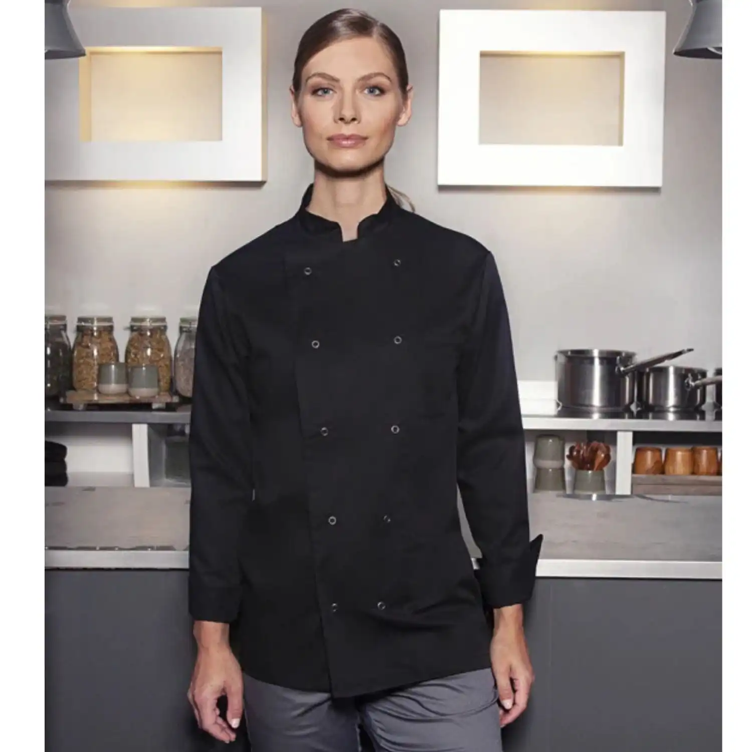 Basic Kochjacke "BJM 2" in schwarz, XXL - Thumbnail 7