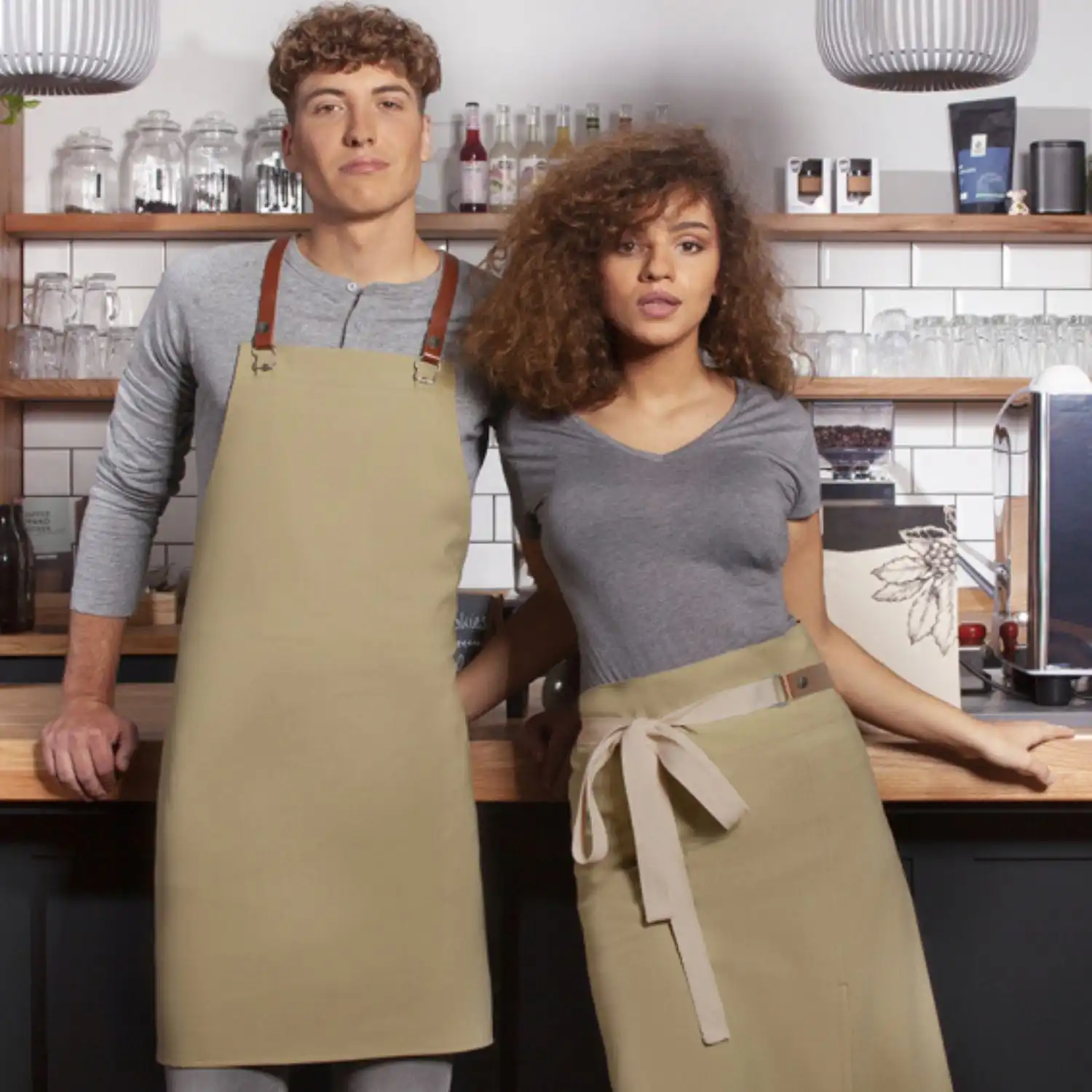 Latzschürze Green-Generation "LS 37" in kieselbeige - Thumbnail 5