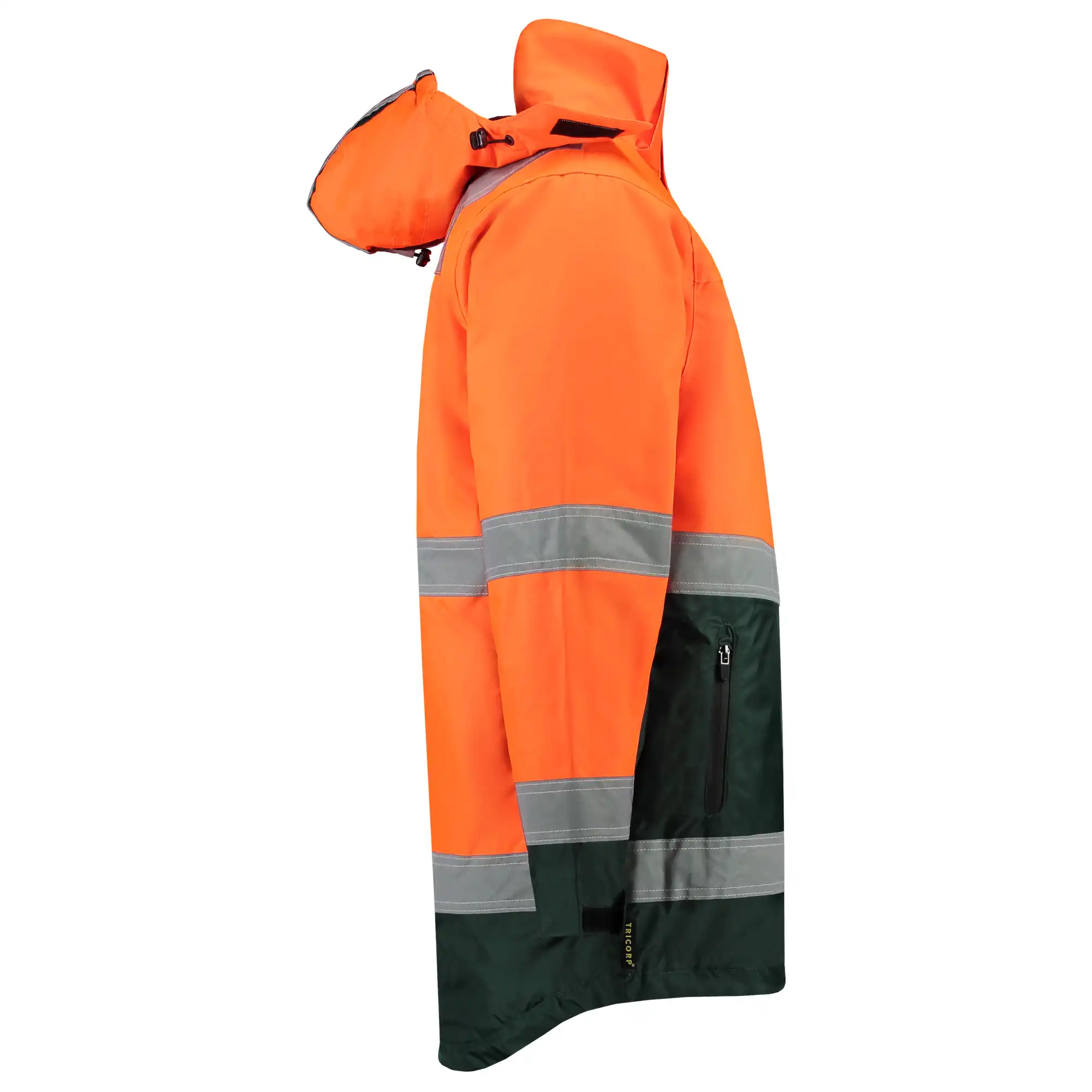 Warnschutz Regenparka 3-in-1 "403004" Safety in XS, orange/green - Thumbnail 4