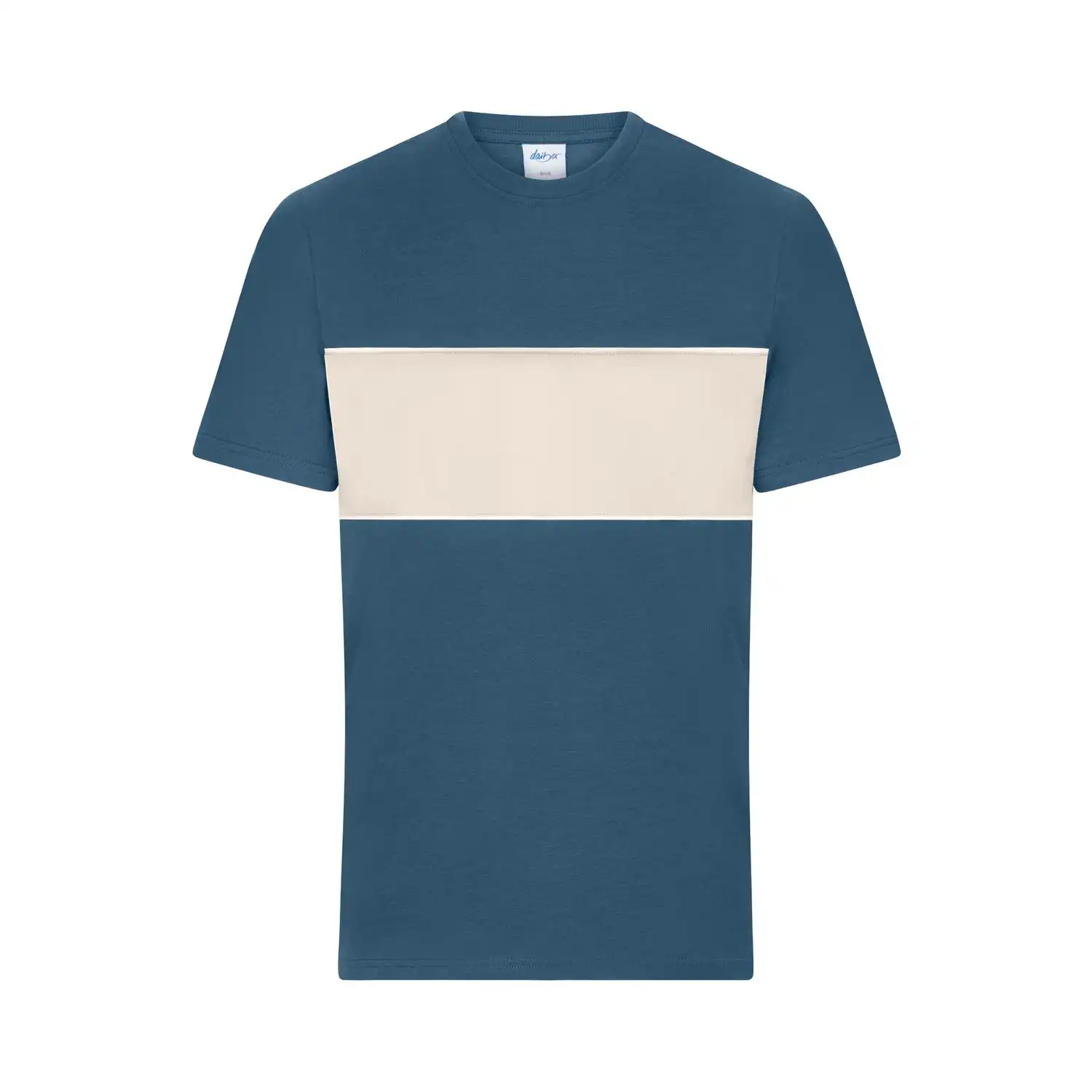 T-Shirt colour-block Unisex "8049" in XXS, dusty-blue/sandstone - Thumbnail 1