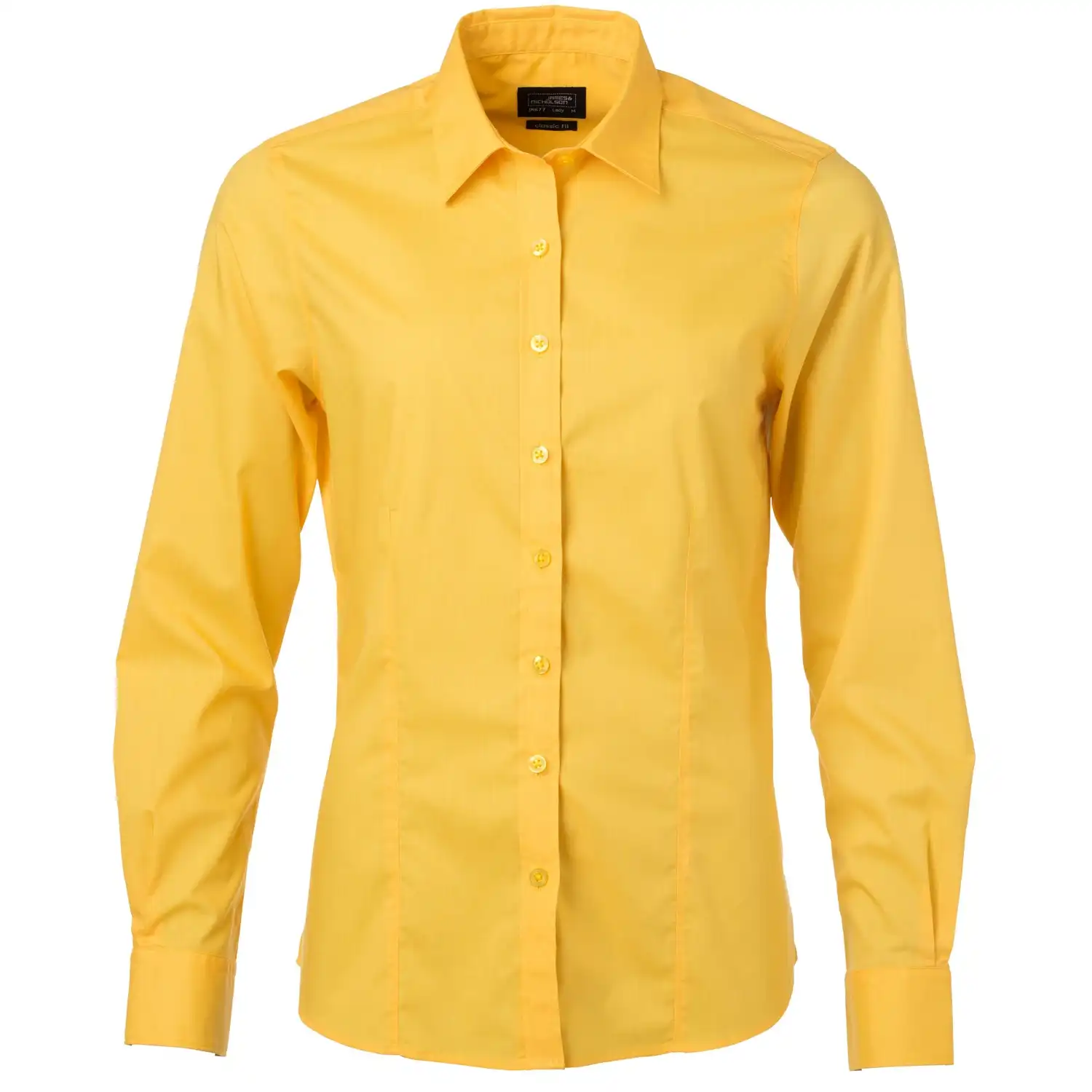 Damen Langarm Bluse "JN677" in yellow, 3XL - Bild 1