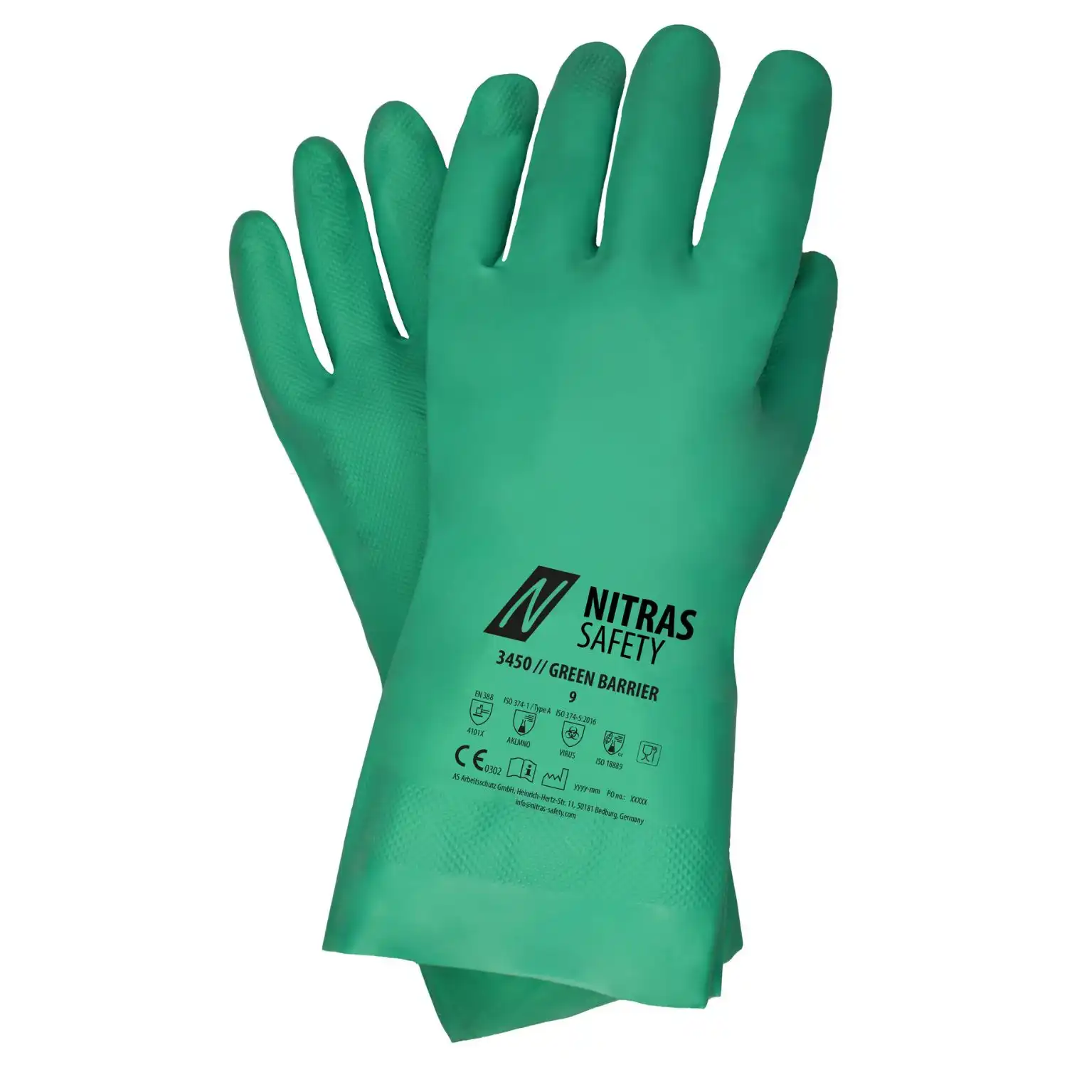 Nitril Chemieschutzhandschuhe GREEN BARRIER "3450" in 8 (M) - Thumbnail 1