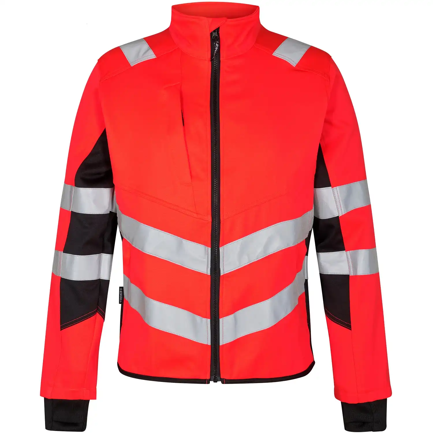 Warnschutz Stretch Bundjacke "1544-314" Safety in rot/schwarz, 6XL - Thumbnail 1