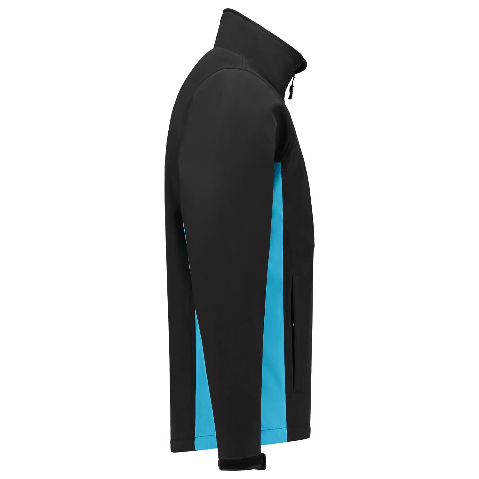 Softshelljacke Bicolor "402002" Workwear in XS, black/turquoise - Thumbnail 4