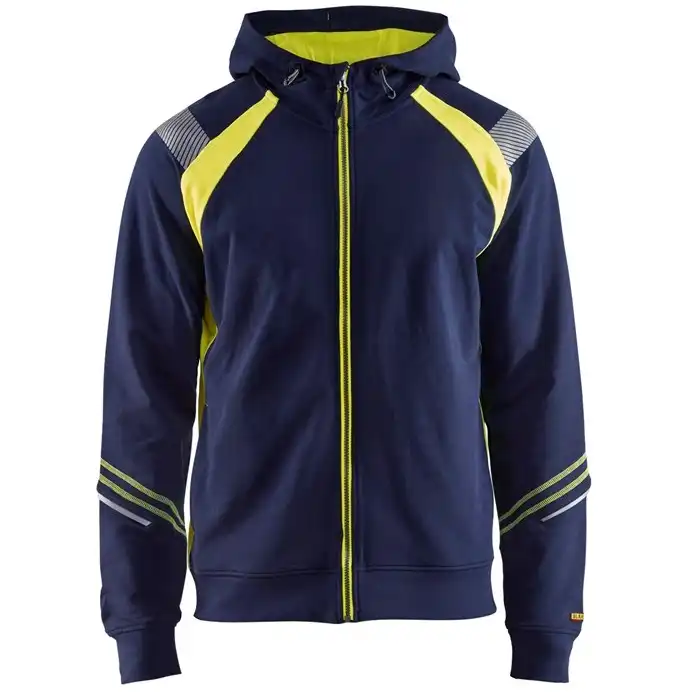 Kapuzen-Sweatjacke "3433" in marine/gelb, 3XL - Thumbnail 1