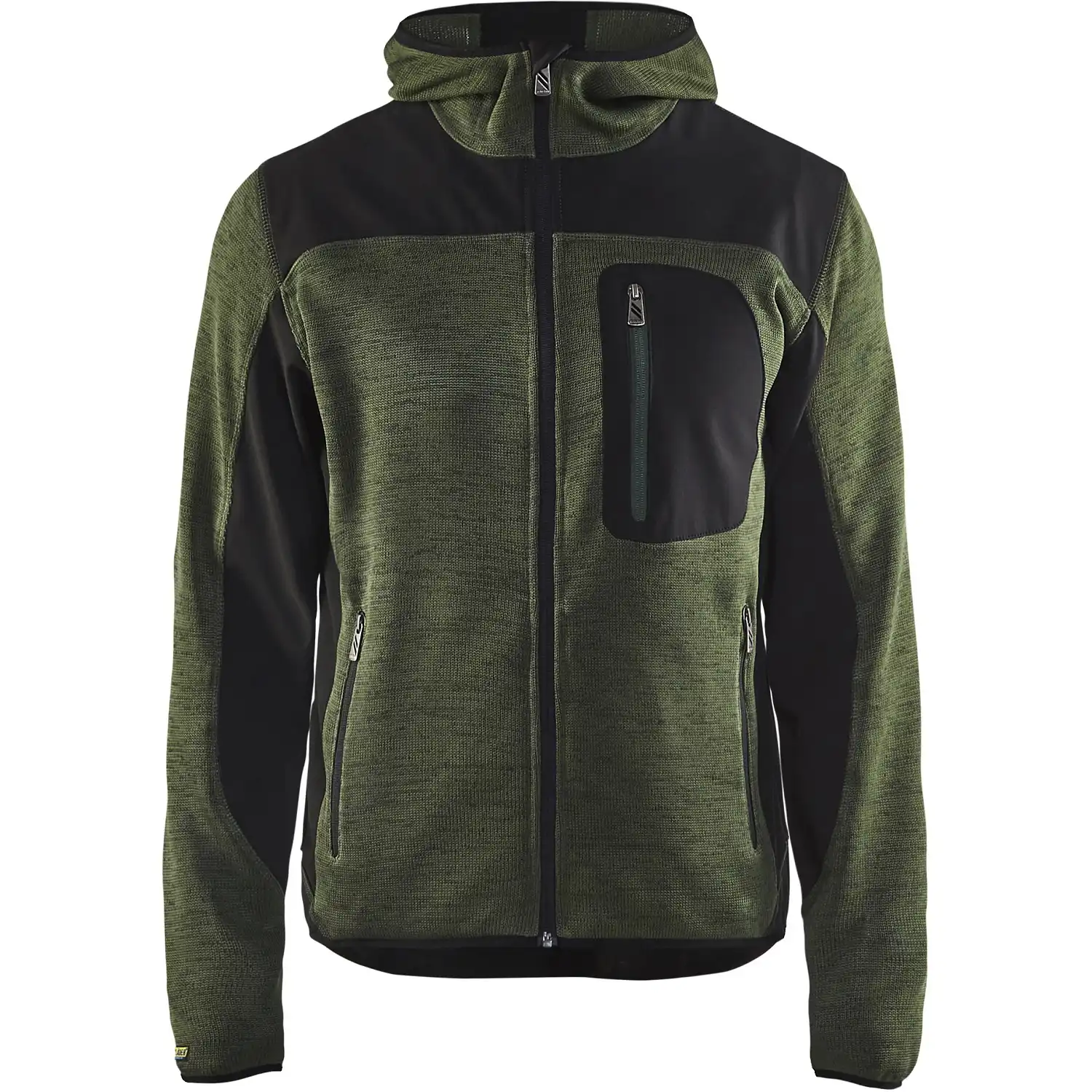 Strickjacke "4930" mit Softshell in armygrün/schwarz, L - Thumbnail 1
