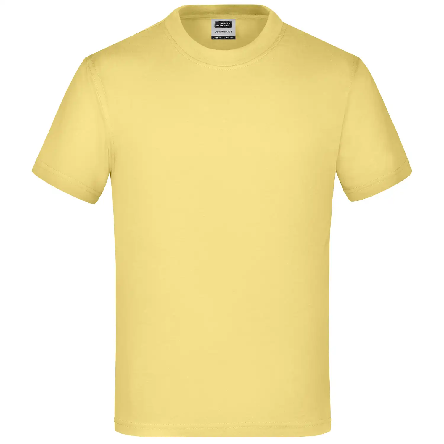 Kinder T-Shirt Basic-T "JN019" in light-yellow, XL - Thumbnail 1
