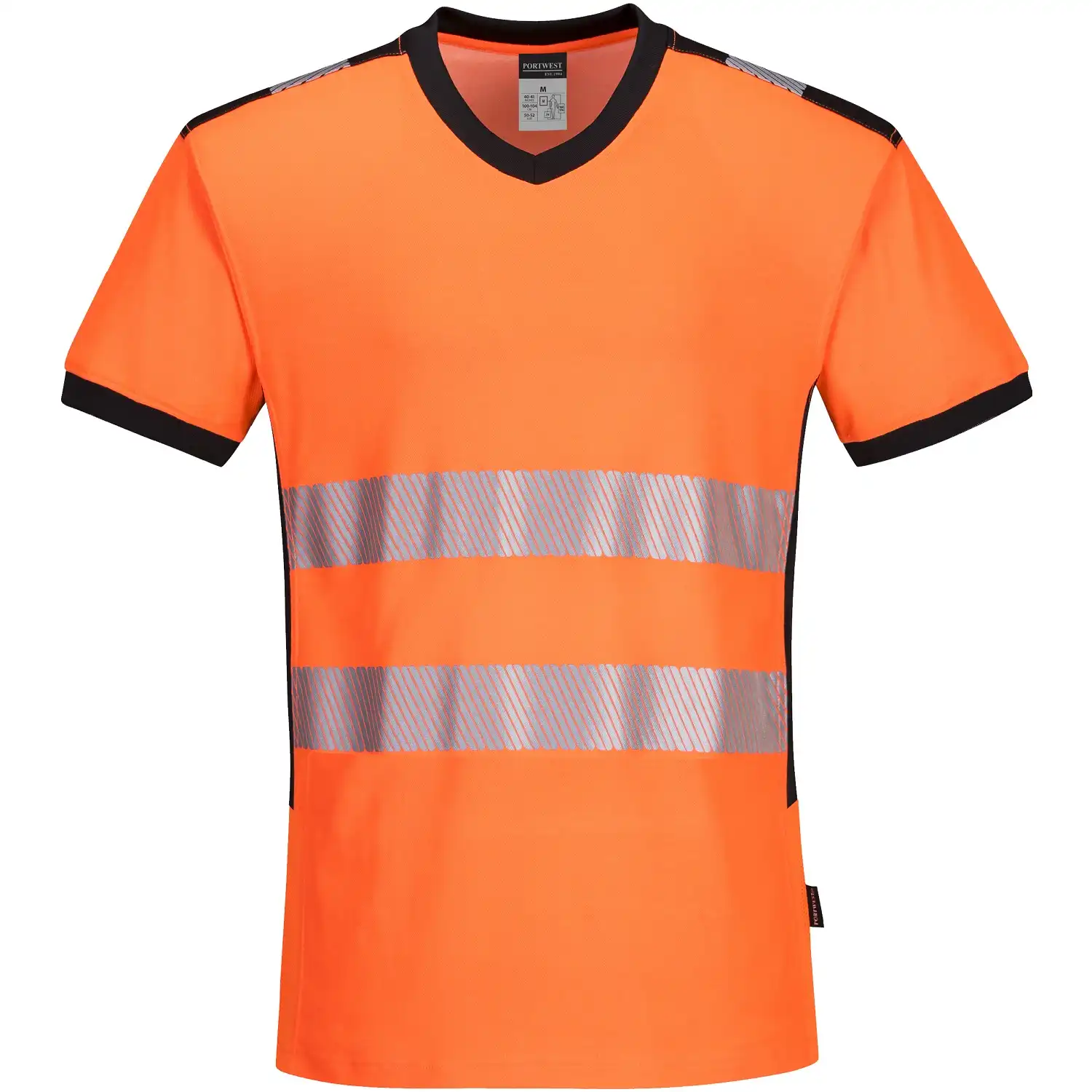 Warnschutz T-Shirt mit V-Ausschnitt "PW310" PW3 in orange/schwarz, S - Bild 1