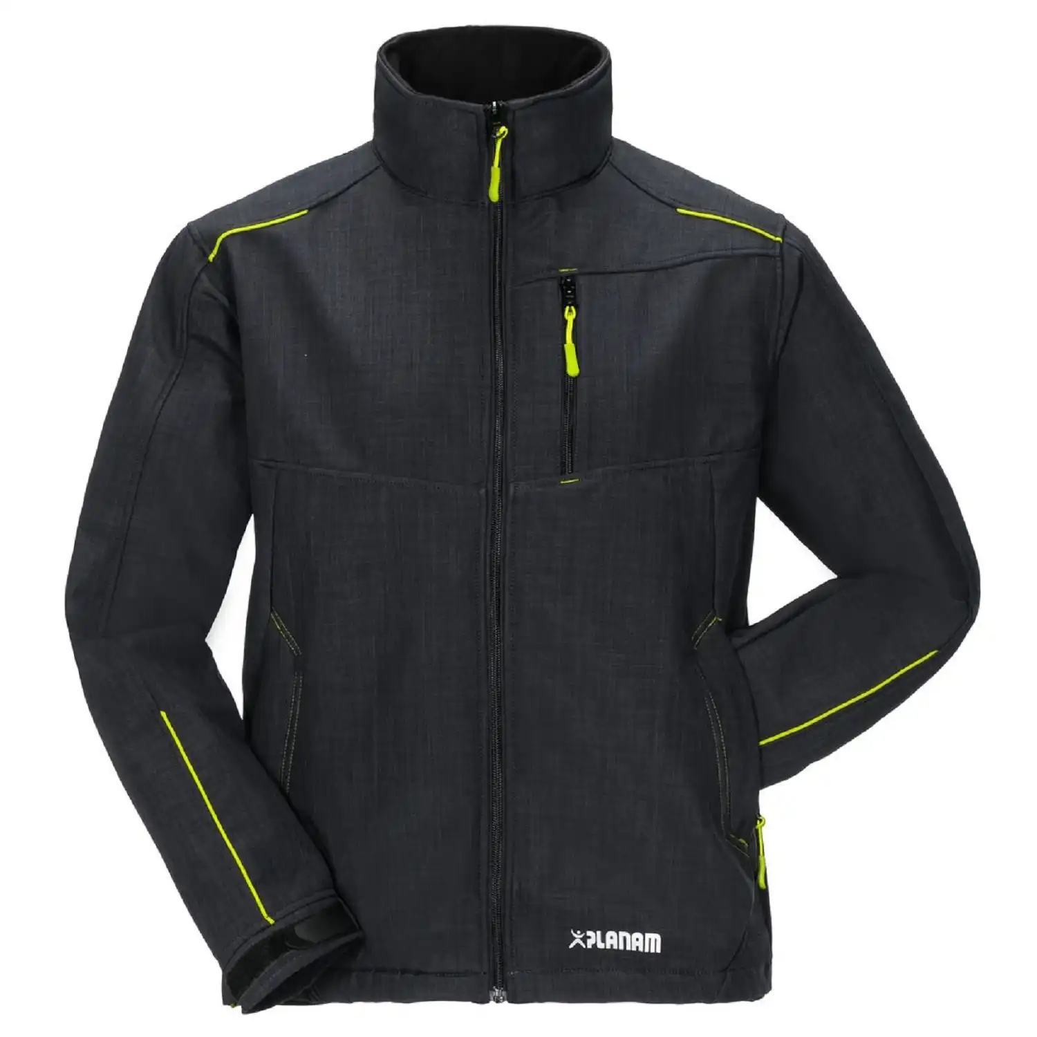Winter-Softshelljacke "NEON" Outdoor in dunkelgrau/grün, M - Thumbnail 1