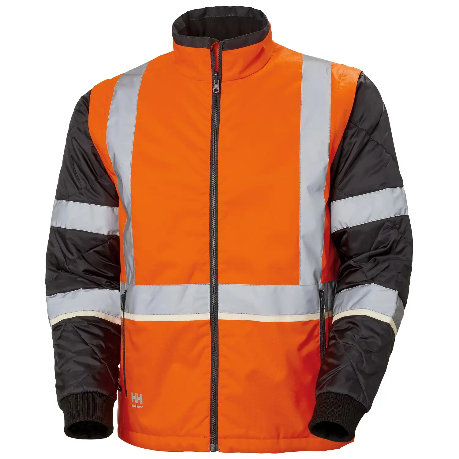 Warnschutz Steppjacke 2in1 "UC-ME" Nachtleuchtend in orange/schwarz, XS - Thumbnail 1