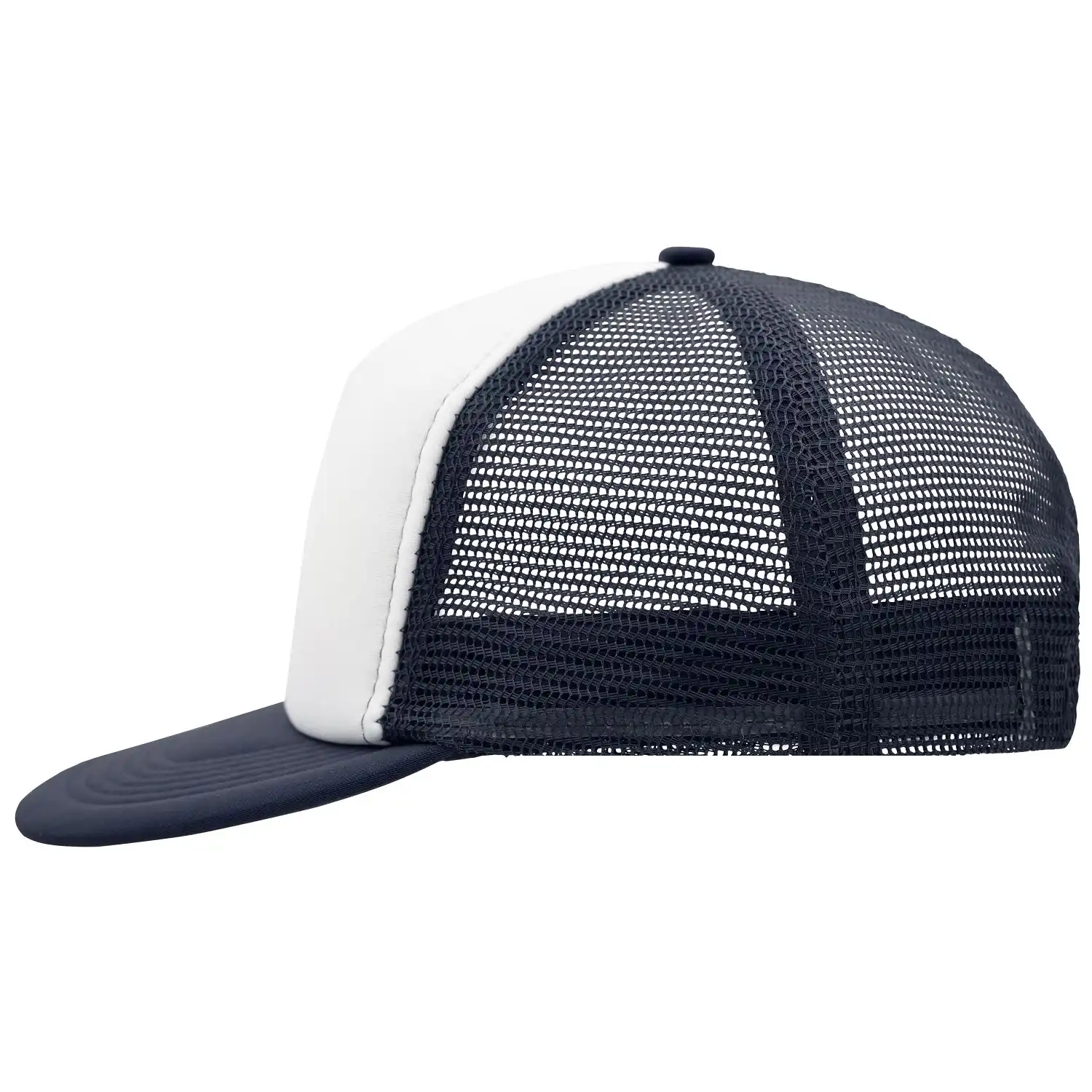 Basecap Trucker "MB6207" 5-Panel-Flat-Peak in white/navy - Bild 1