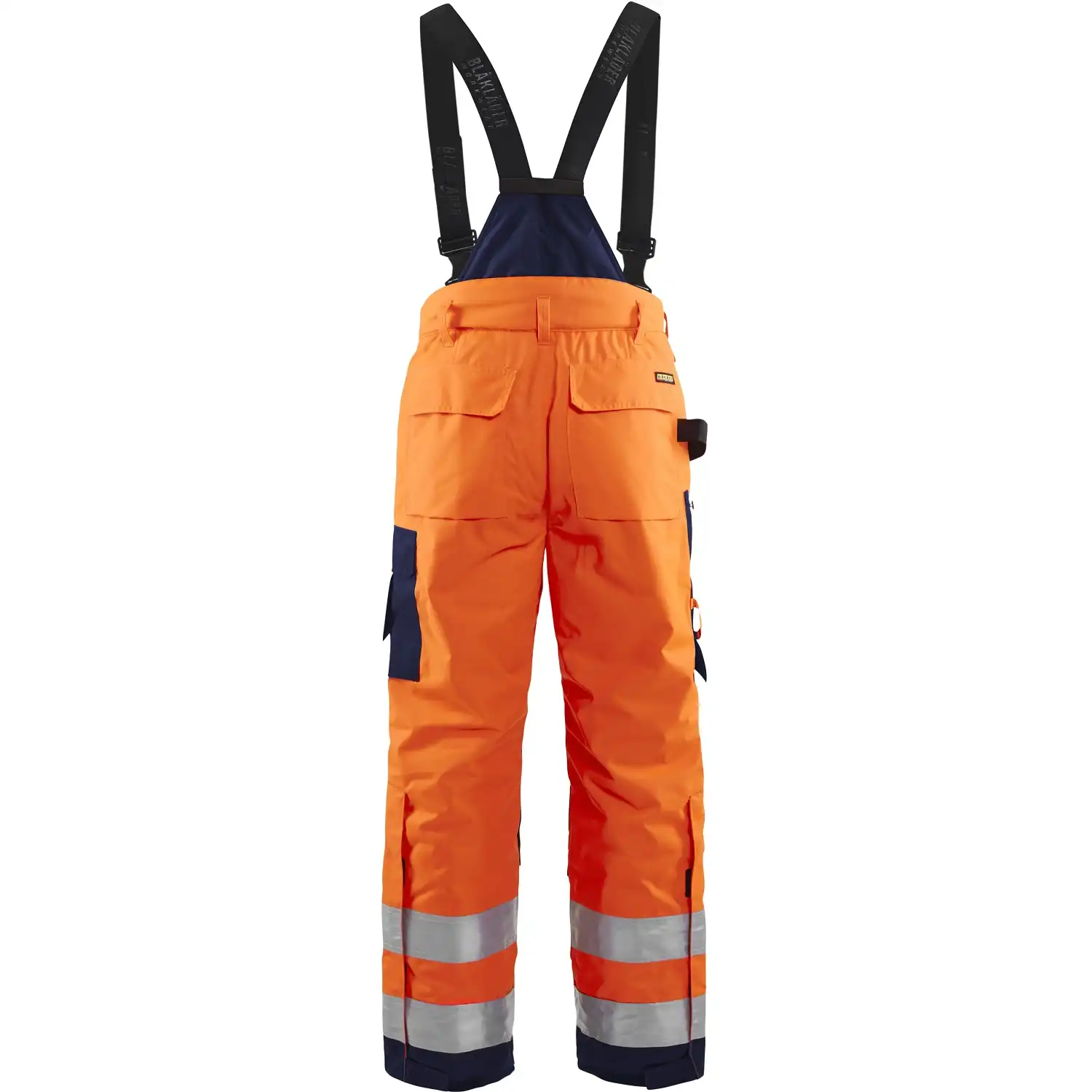Warnschutz-Winterlatzhose "1885" 100% Polyester in orange/marine, C62 - Thumbnail 2