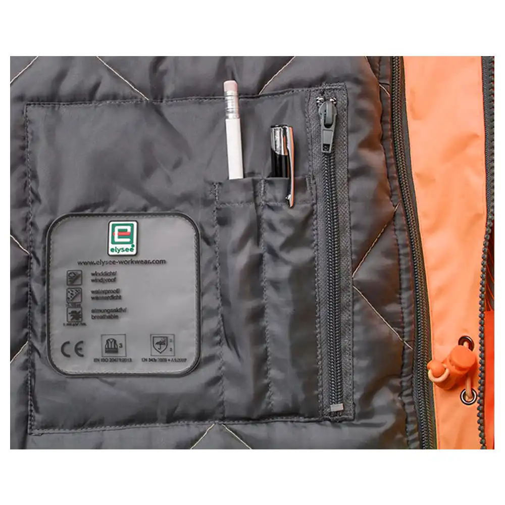 Warnschutz-Winterjacke 2in1 "NIKLAS"Orange/Grau in L - Thumbnail 4