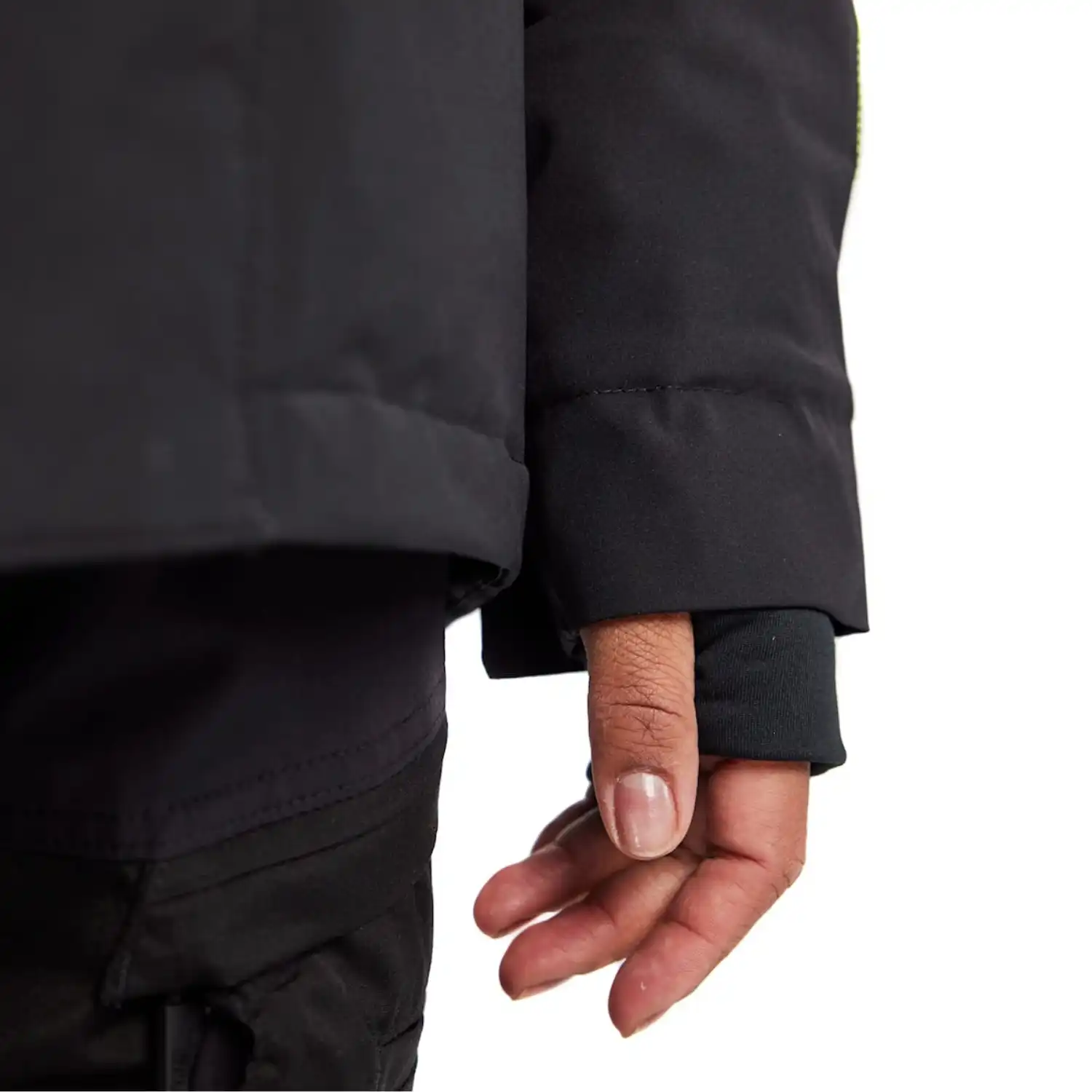 Damen Stretch Winterjacke "4408" in schwarz/gelb, M - Thumbnail 9