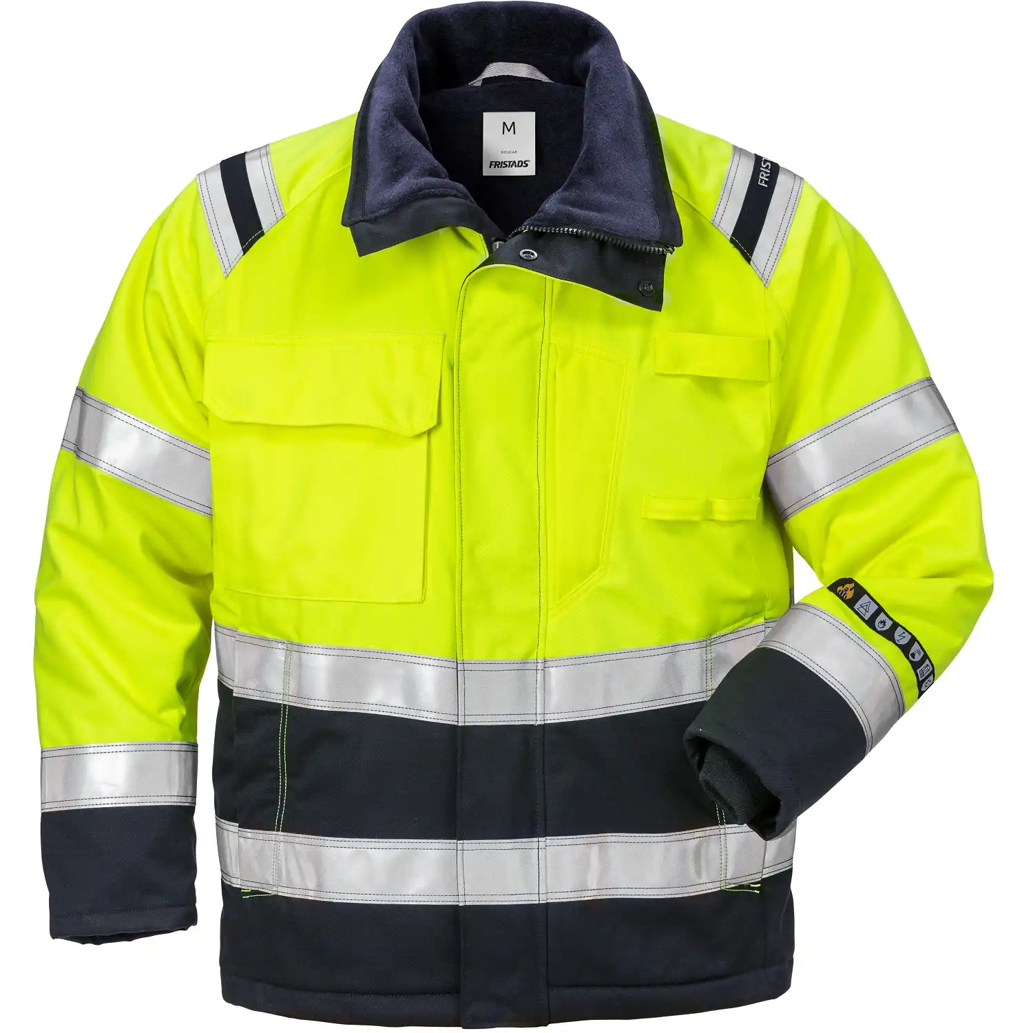 Multinorm Winterjacke "4185 ATHS" Flamestat gelb/marine in L - Thumbnail 1