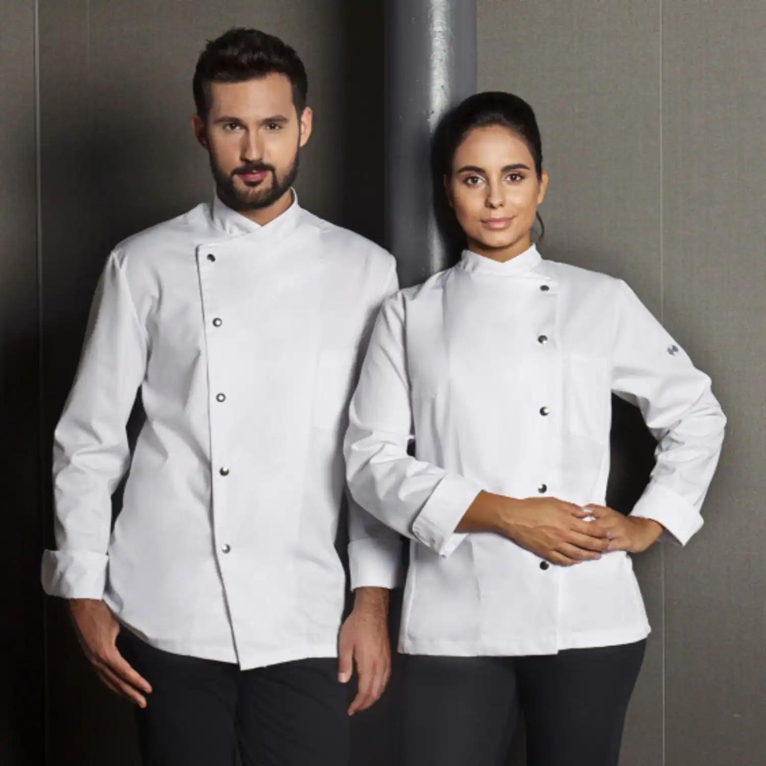 Herren Kochjacke Lars "JM 14" in 48, Weiß - Thumbnail 7